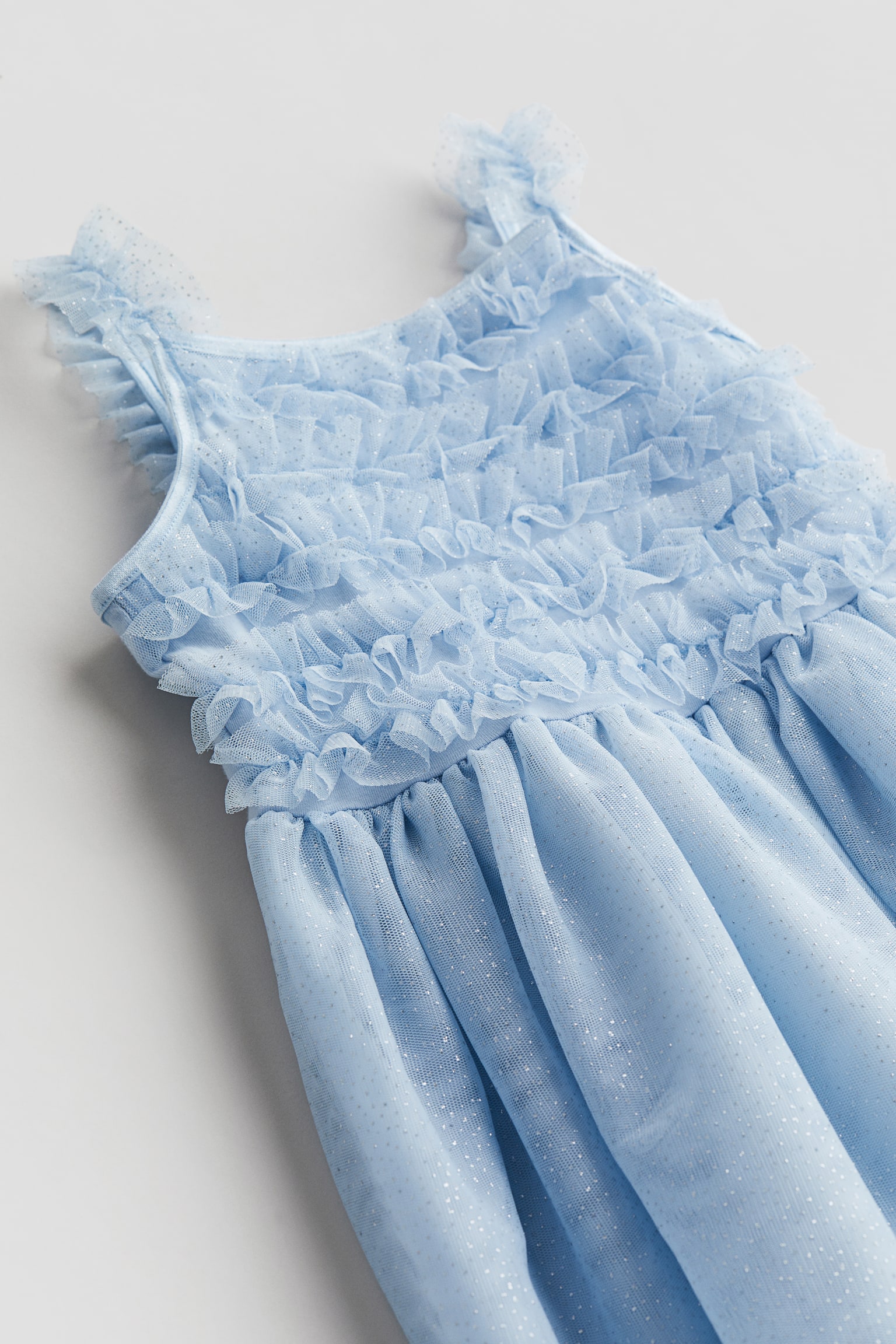 Glittery Ruffled Tulle Dress - Light blue/Powder pink - 2