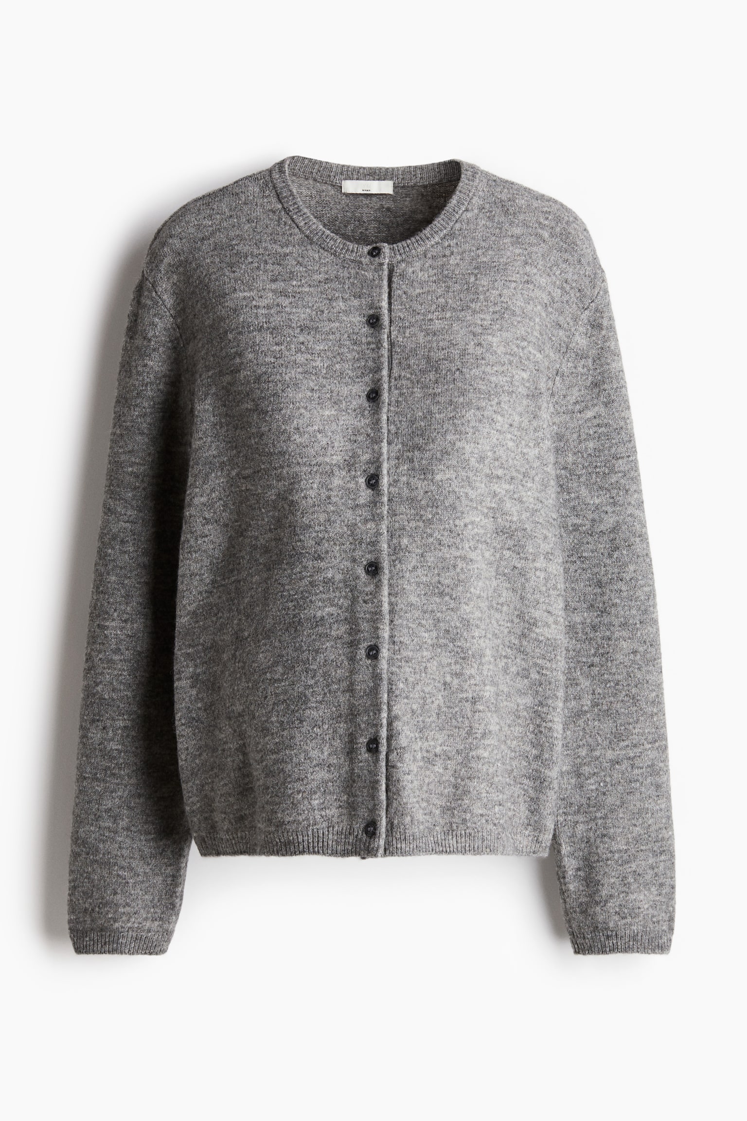 MAMA Fine-knit cardigan - Grey marl/Black - 2