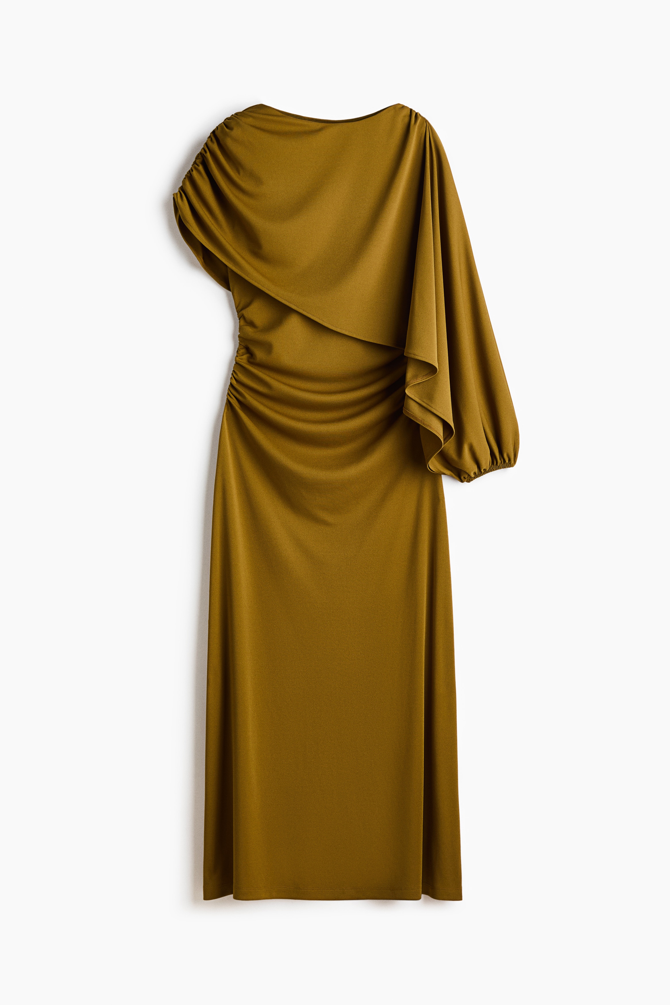 Robe à effet drapé avec détail façon cape - Olive doré