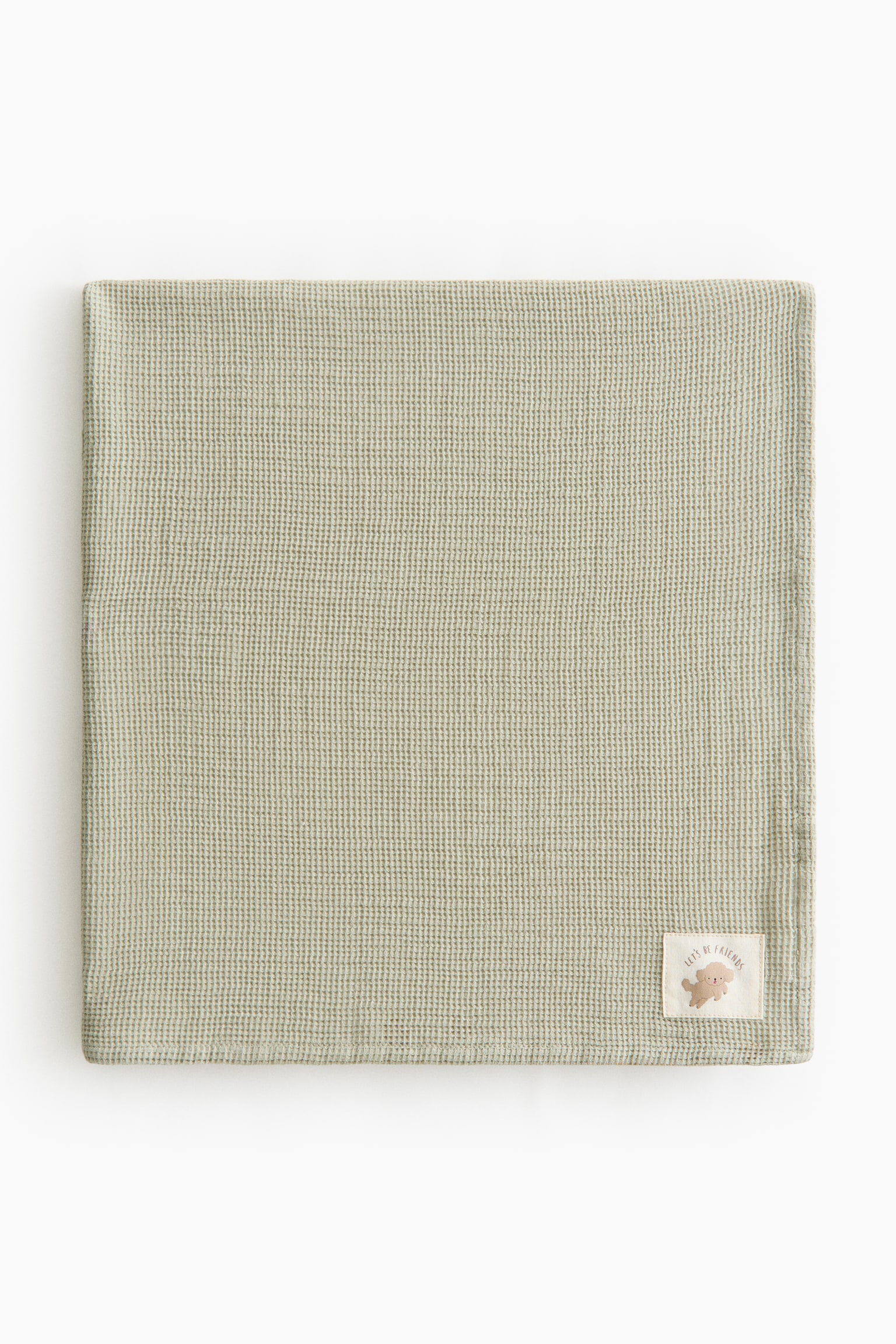 Pătură gofrată pentru bebeluși - Verde-prăfuit/Bej - 1