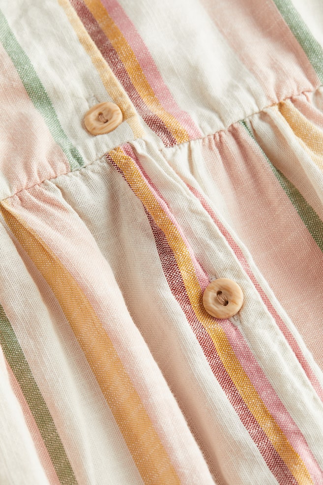 Double-weave cotton dress - Light pink/Striped - 3