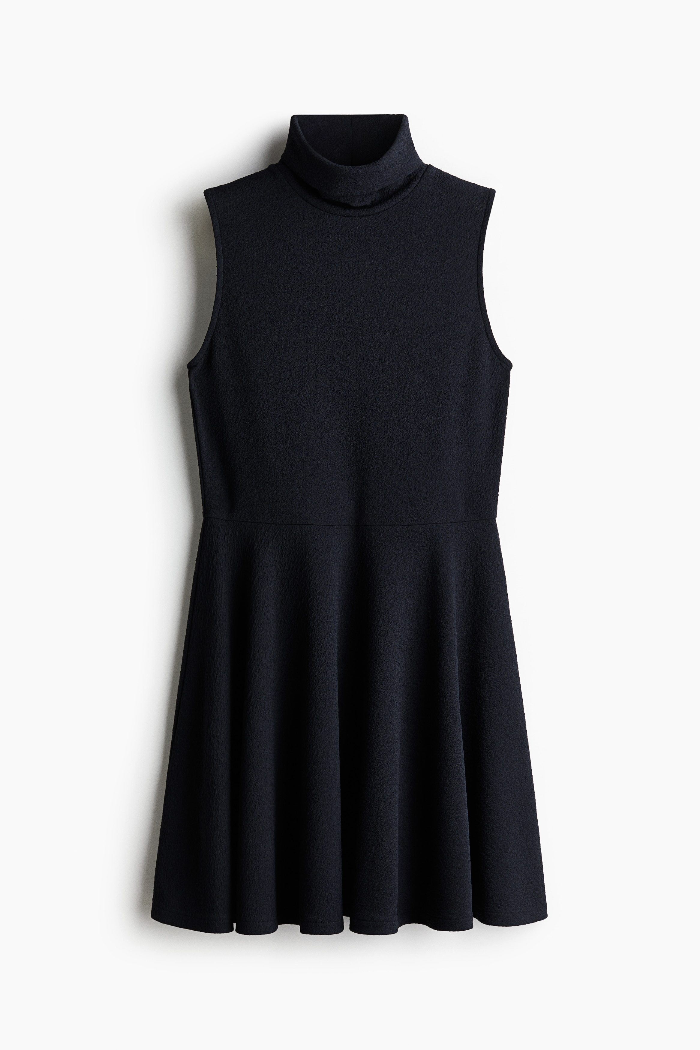 Turtleneck dress - Navy blue/Cream