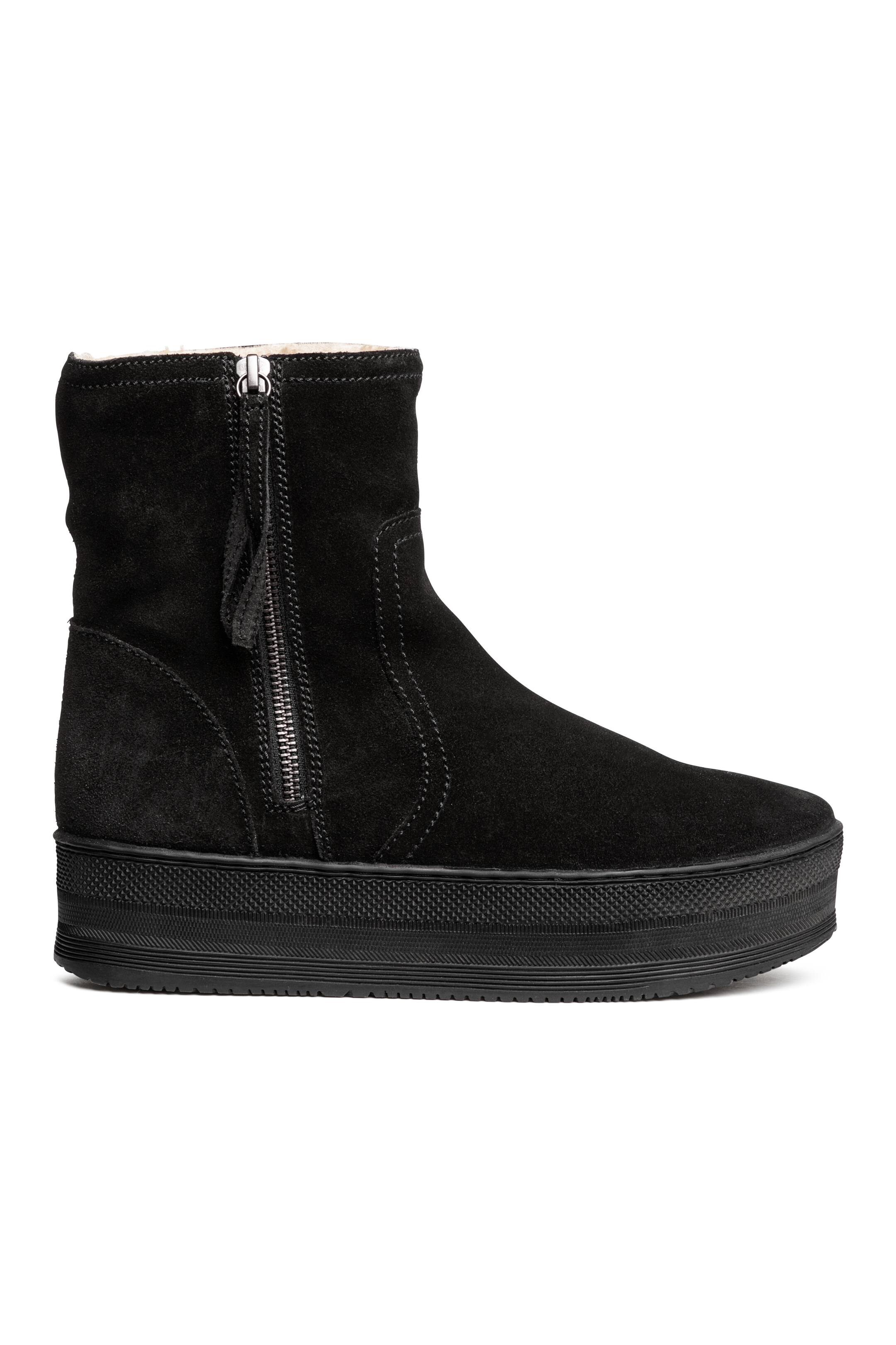 View larger image: Suede platform boots - Black - Ladies | H&M GB 1