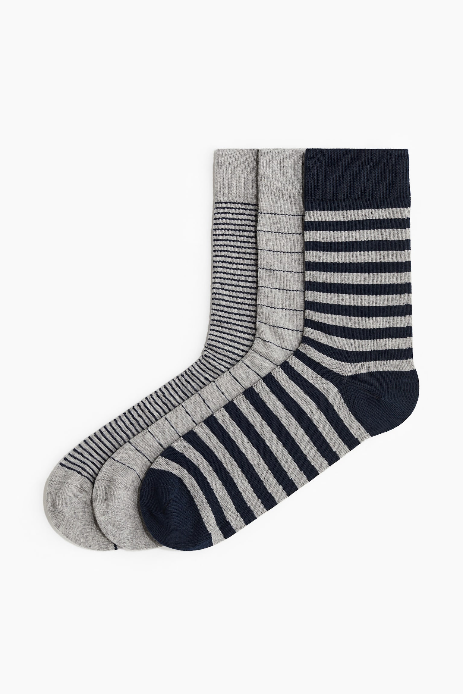 3-pack socks - Grey marl/Striped/Burgundy/Grey marl - 1