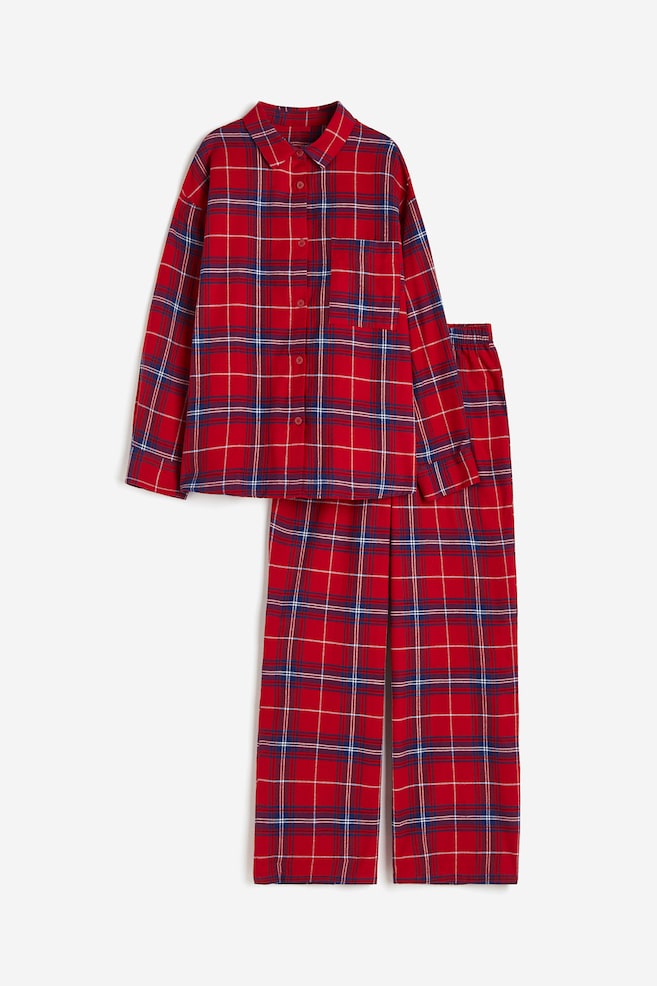 Zweiteiliger Pyjama - Rot/Kariert/Rot/Kariert - 1