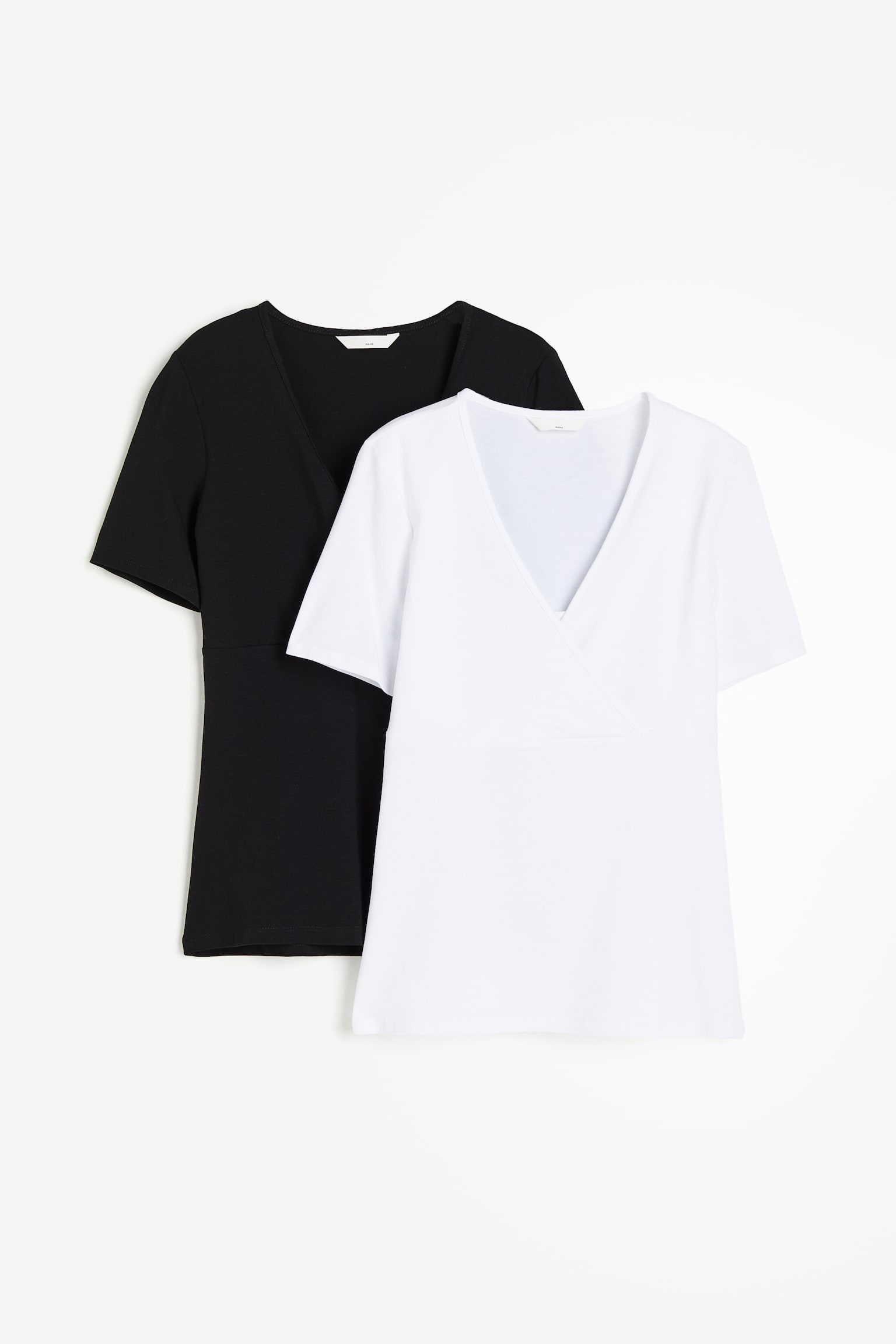 MAMA 2-pack Nursing Tops - White/Black/Black/Cream/Black - 2