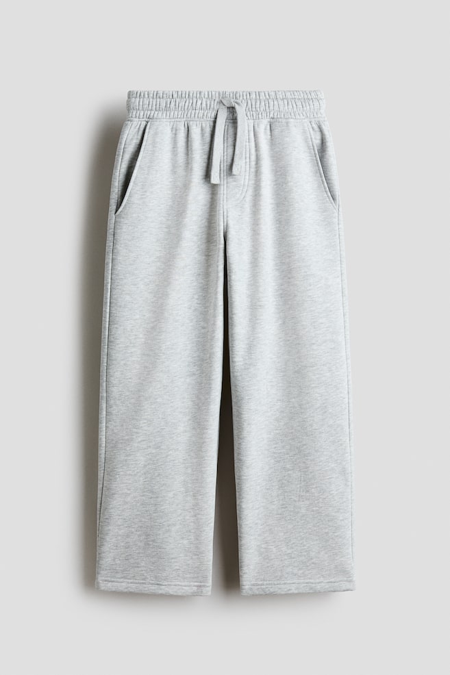 Wide brushed-inside joggers - Light grey marl/Grey marl/Black - 1