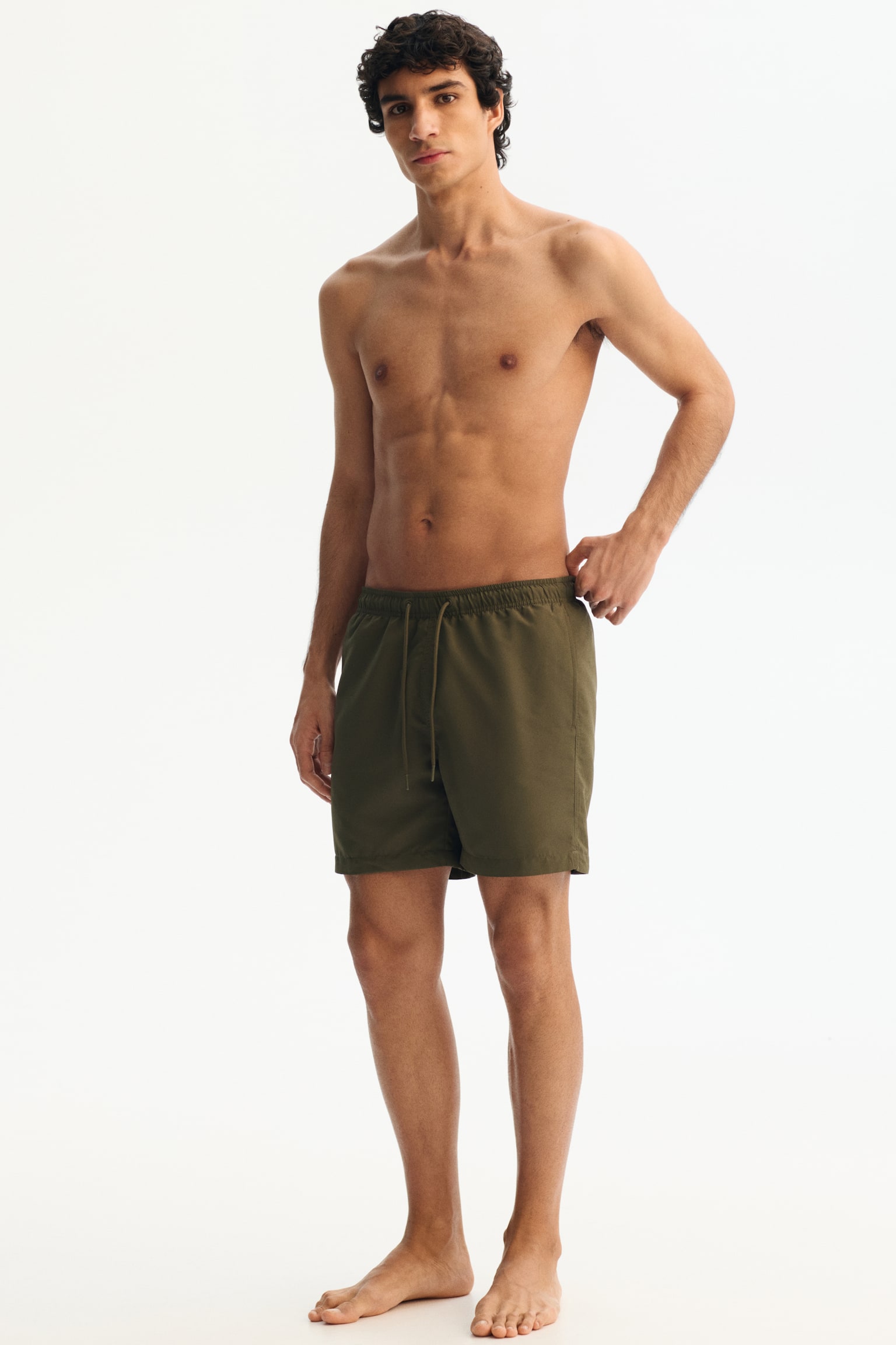 Купальні шорти - Зелений хакі/Помаранчевий - 3