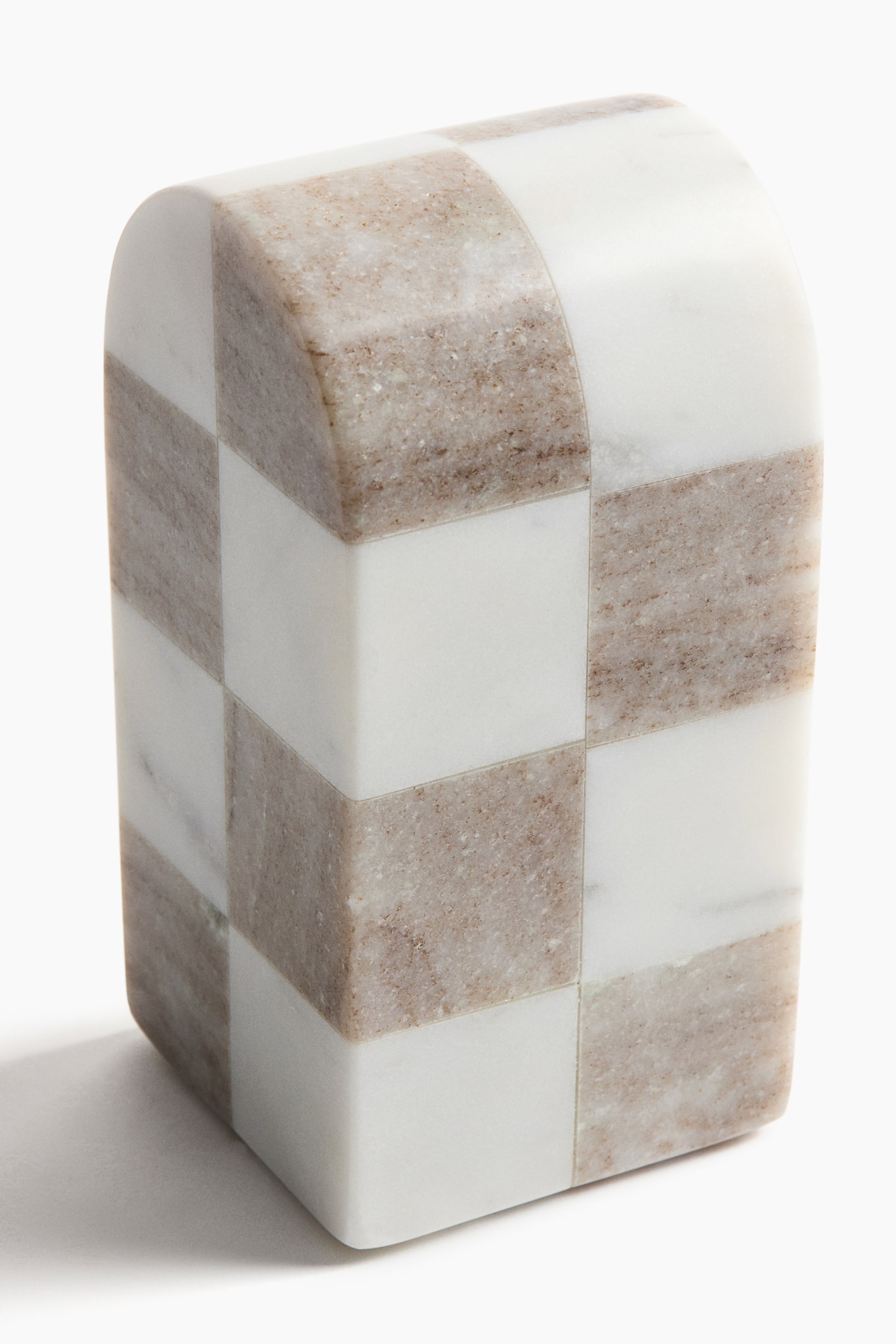 Marble bookend - Beige/White checked - 5
