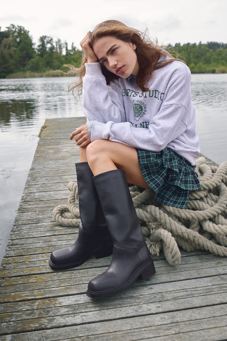 Zapatos Botas Altas H&m Botas Con Tacón Cuadrado