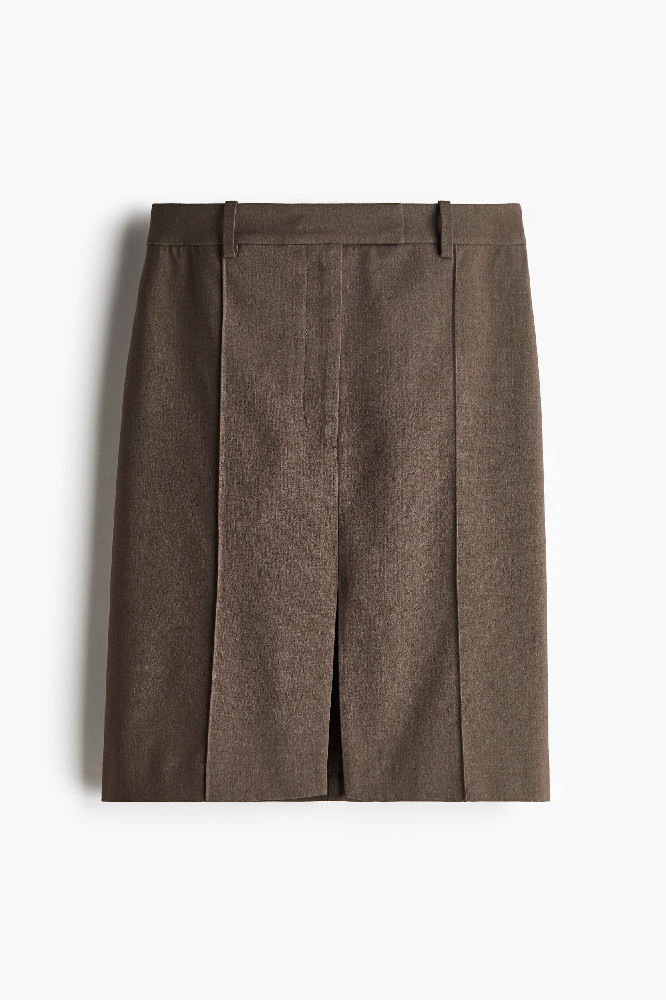 Ladies - Dark brown Linen-blend skirt - Size: 12  - H&M