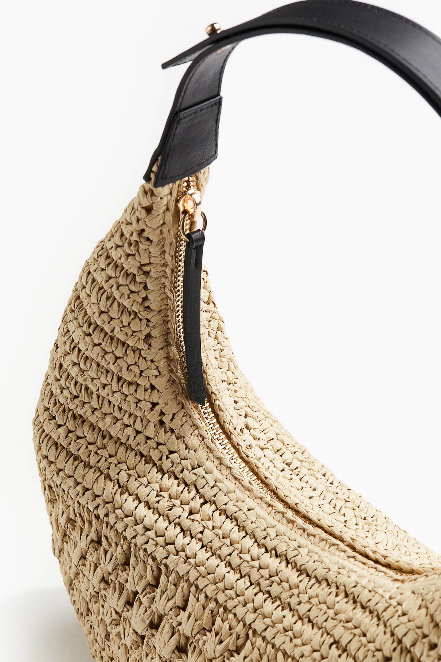 Straw Shoulder Bag - Light beige - 7