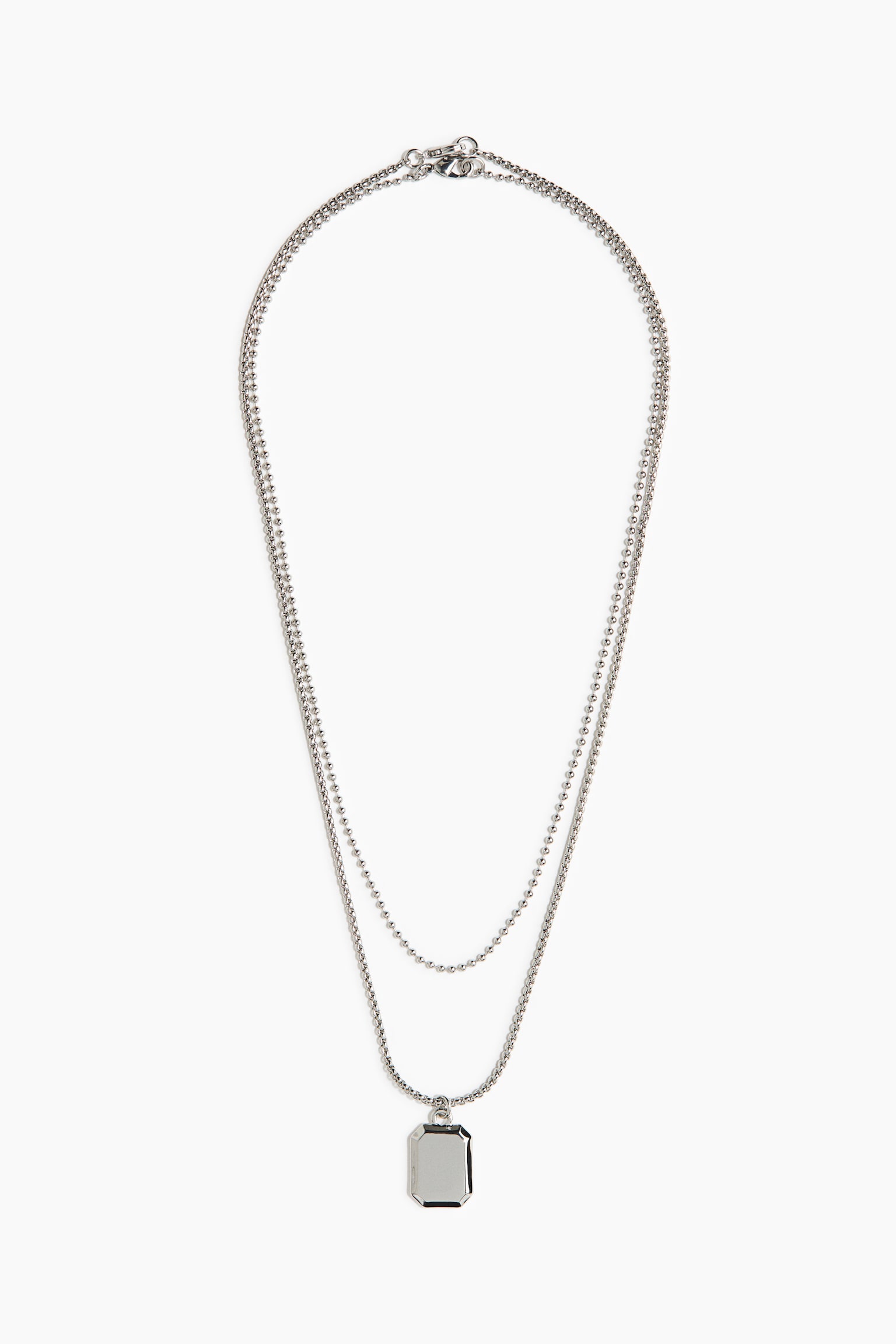 2-Pack Necklaces - Silver-colored/Black