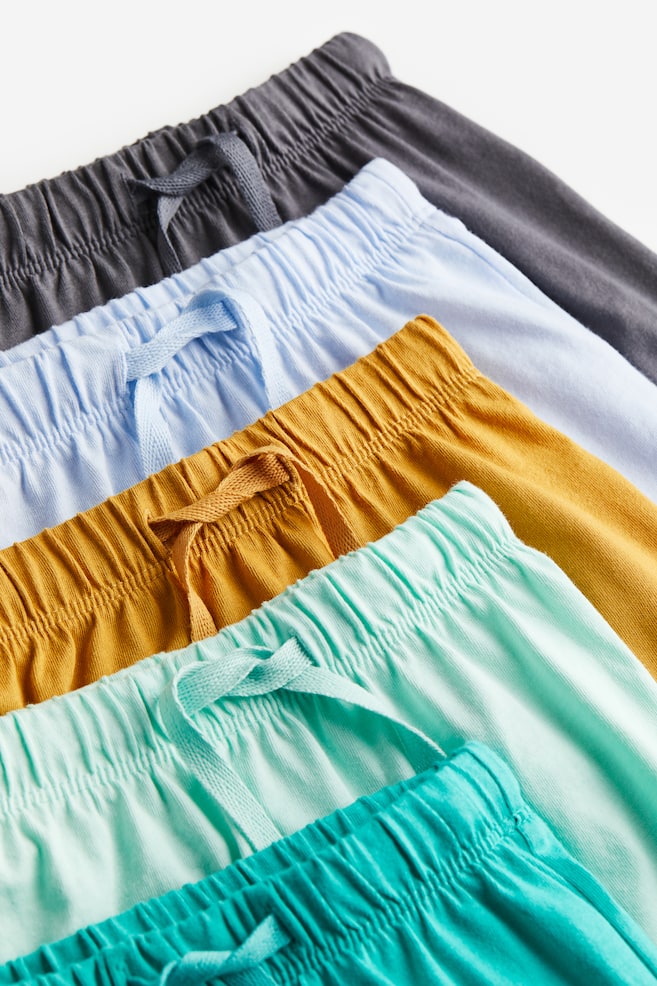 5-pack cotton jersey shorts - Turquoise/Mustard yellow/Blue/Light blue/Light yellow/Light orange/Light green/Light pink/dc - 2