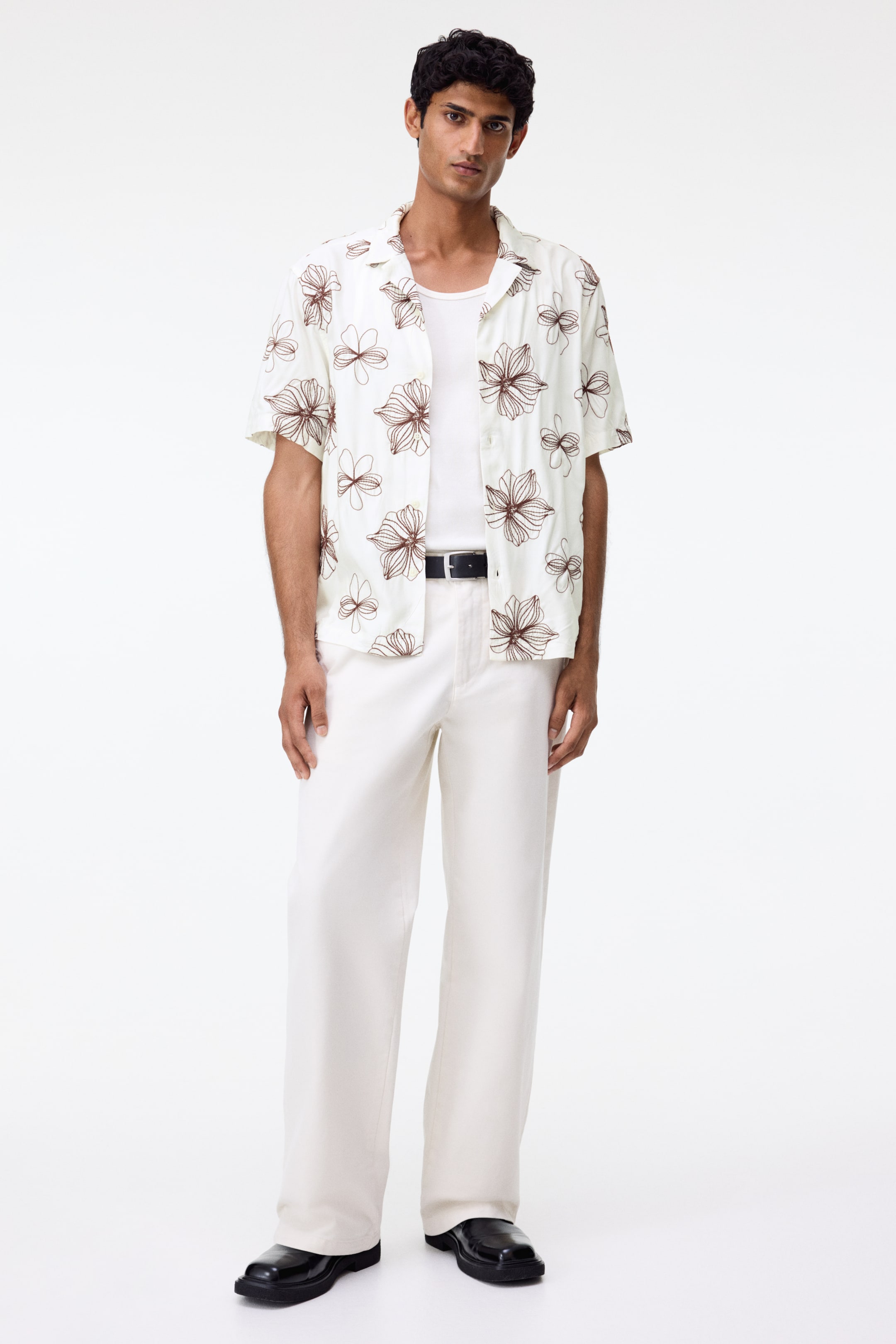 View larger image: Regular Fit Embroidered resort shirt - White/Floral - Men | H&M IN 1