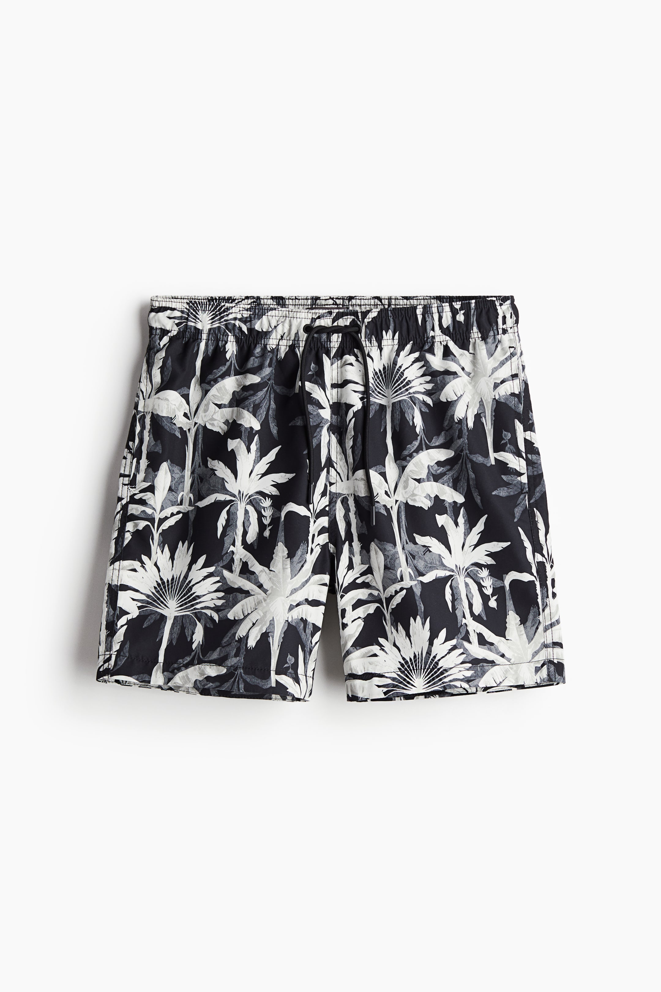 Patterned swim shorts - Black/Palm trees - Men | H&M GB