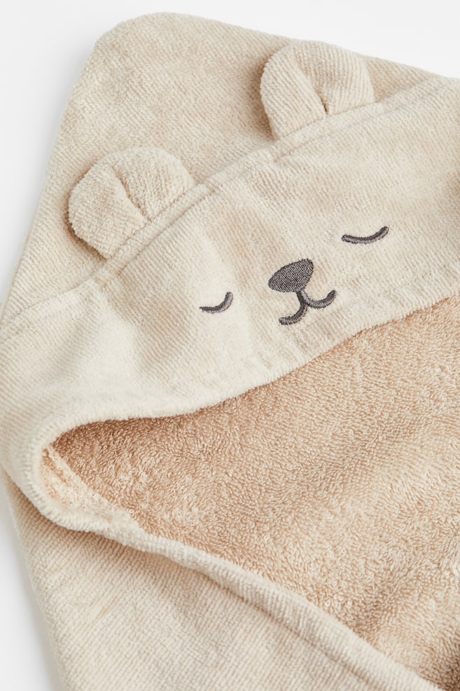 Hooded bath towel - Light beige/Bear/Natural white/Rabbit/Light pink/Rabbit/Dark grey/Bear/dc/dc - 3