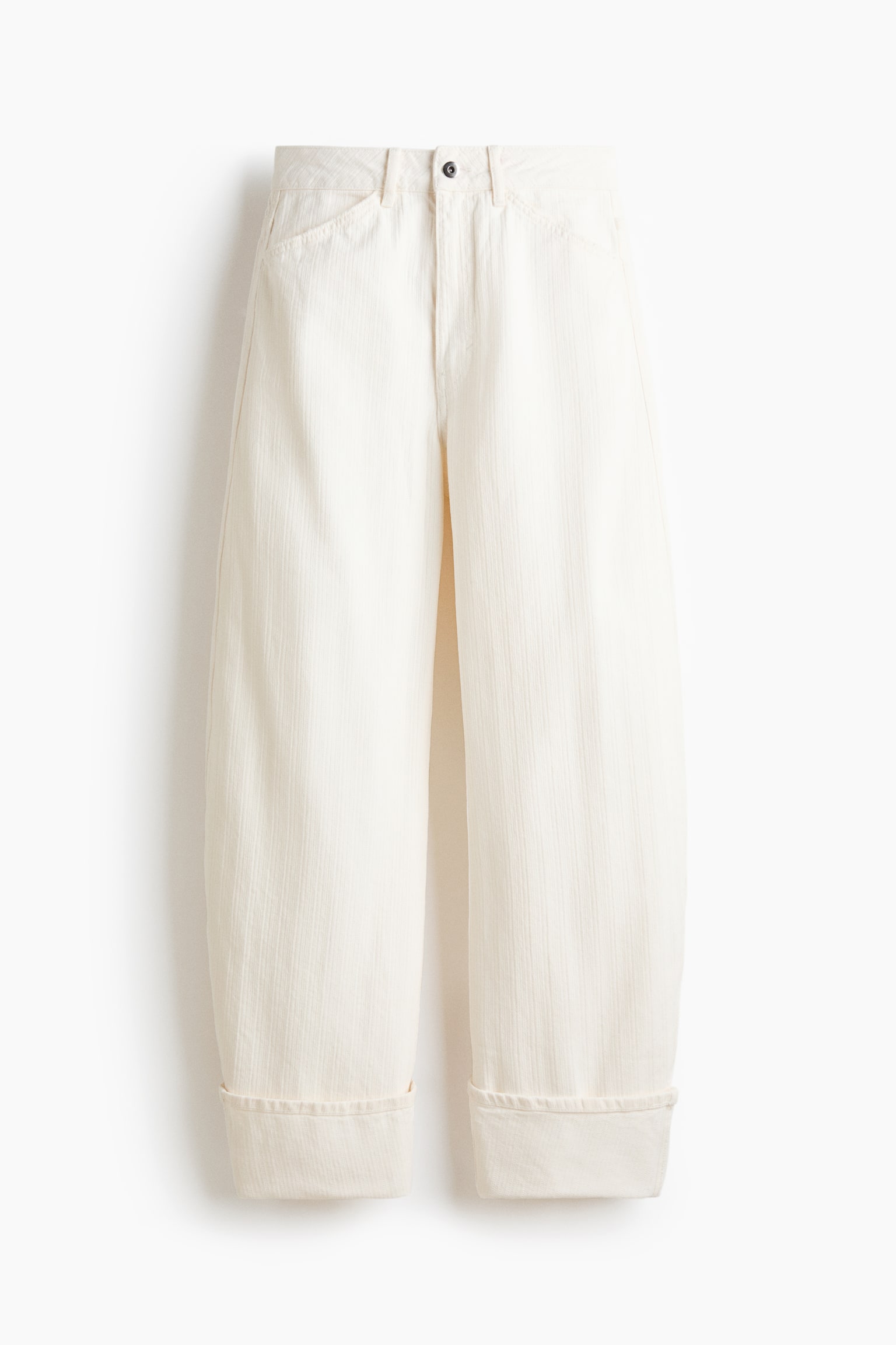 Barrel Leg Regular Waist Jeans - Cream/Pale denim blue - 2