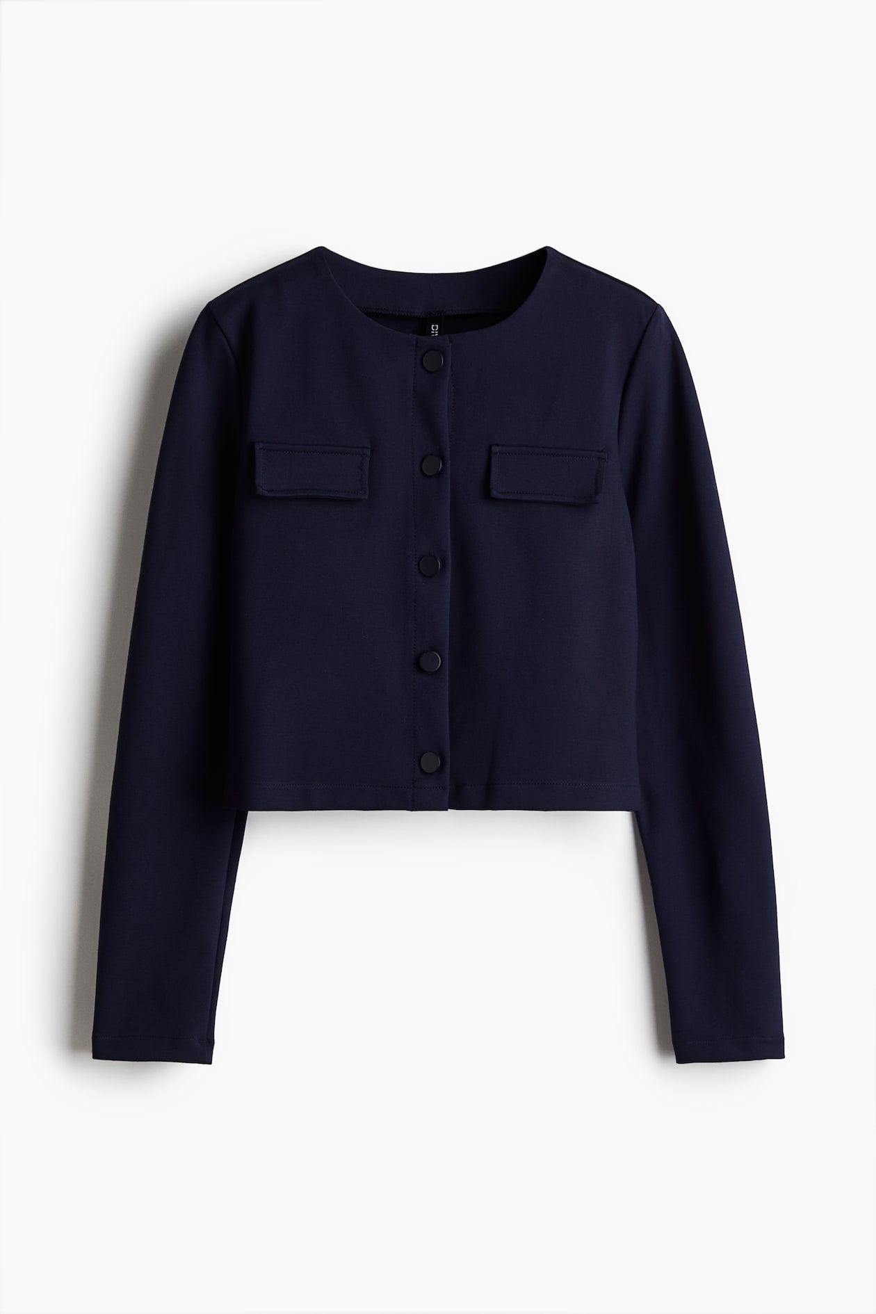 Pocket-Detail Jersey Cardigan