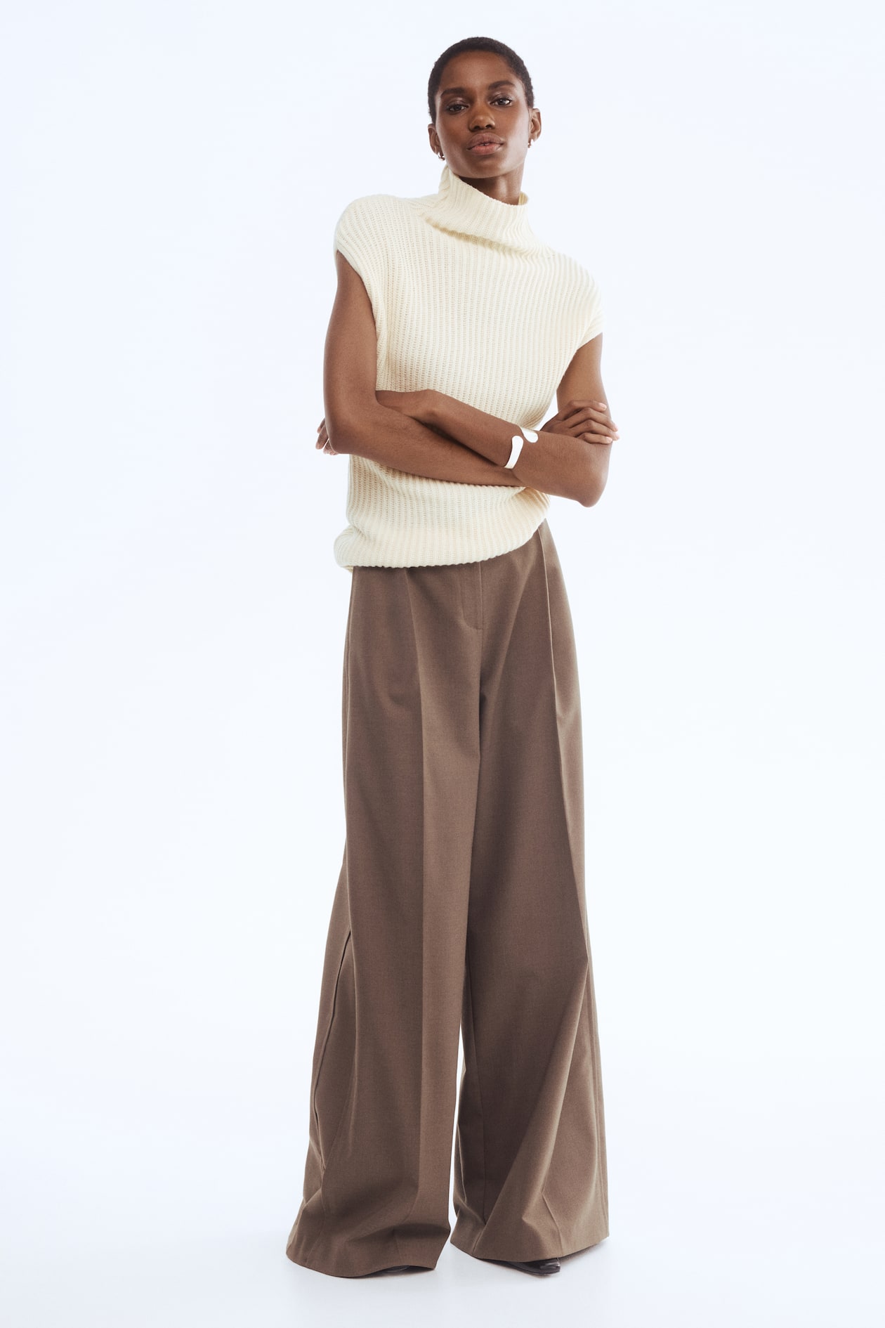 Wool-Blend Mock Turtleneck Sweater Vest