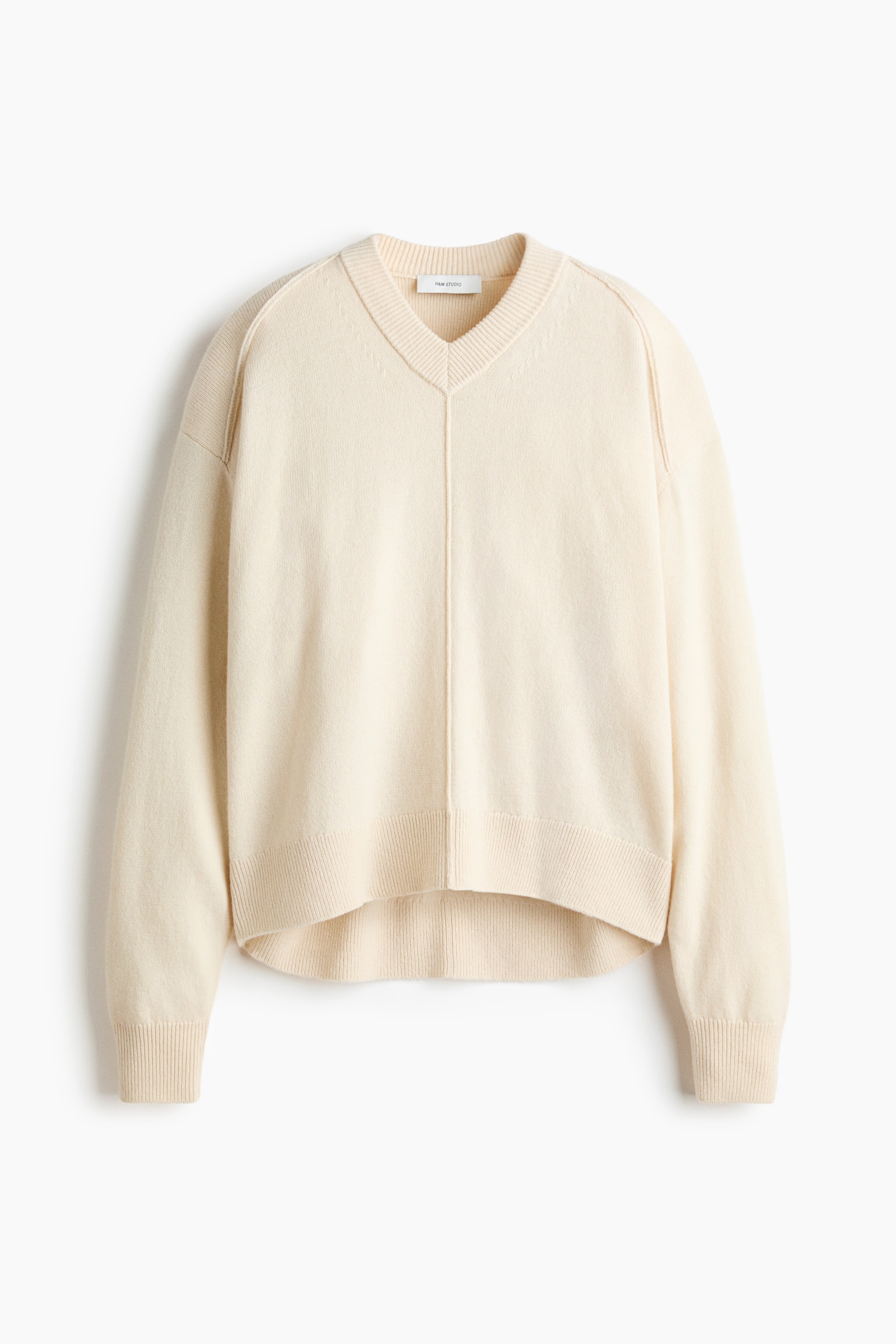 Cashmere-blend jumper - Cream/Navy blue - 2