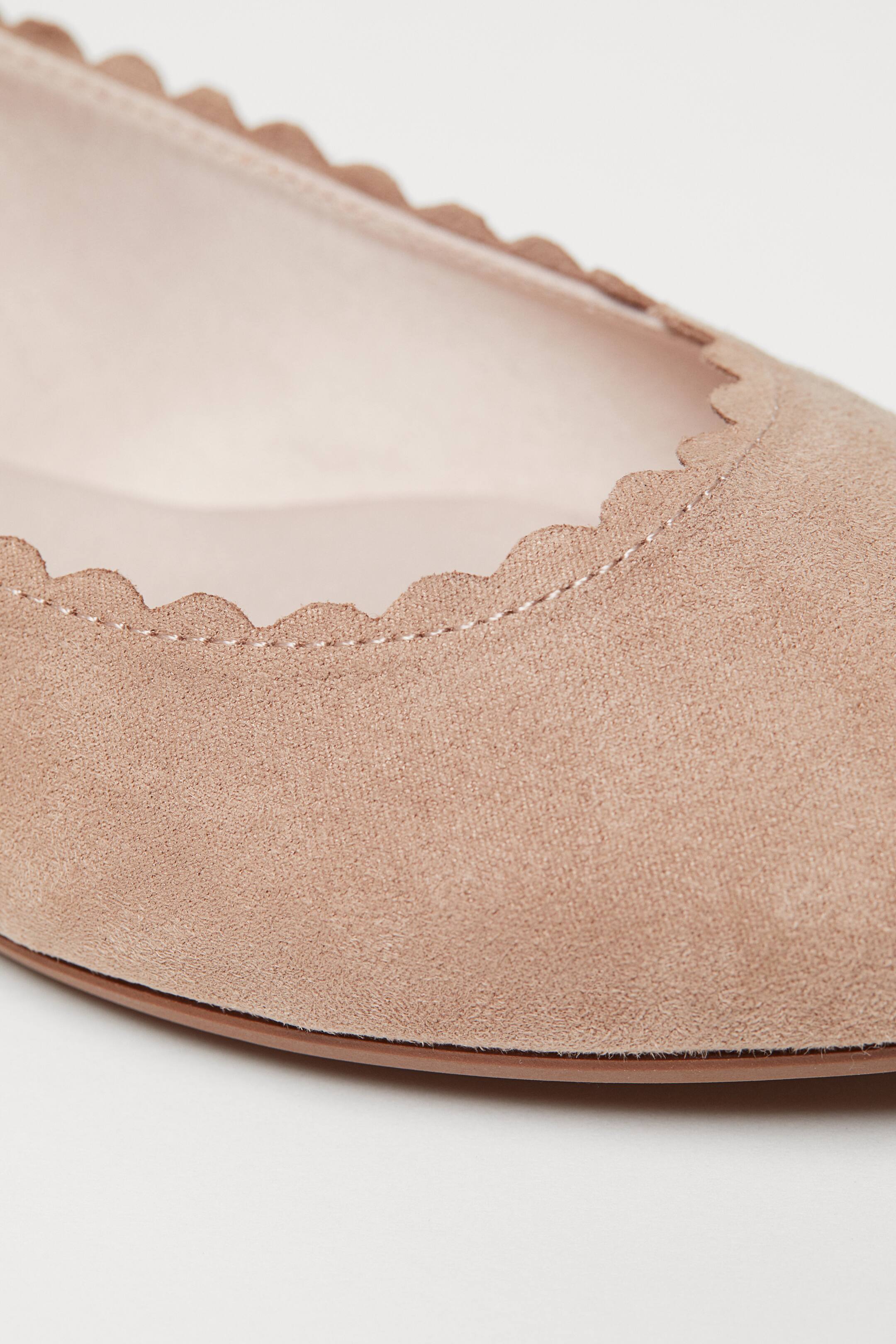 Zobrazit větší obrázek: Balerínky s vroubkovaným lemem - Starorůžová - ŽENY | H&M CZ 3