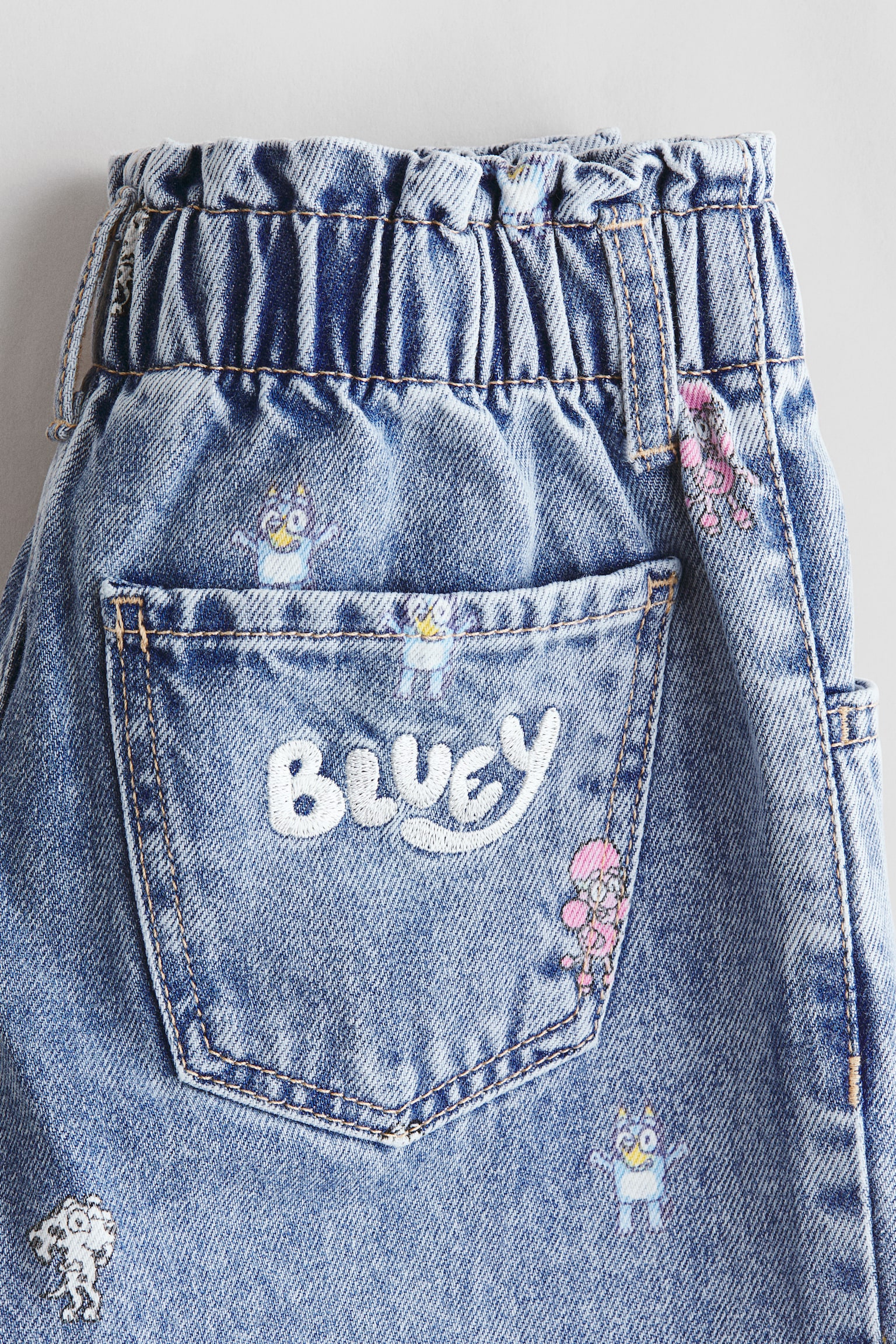 Детские джинсы H&M Loose-Fit Tapered, цвет: Джинсовый синий / Bluey — фото 3