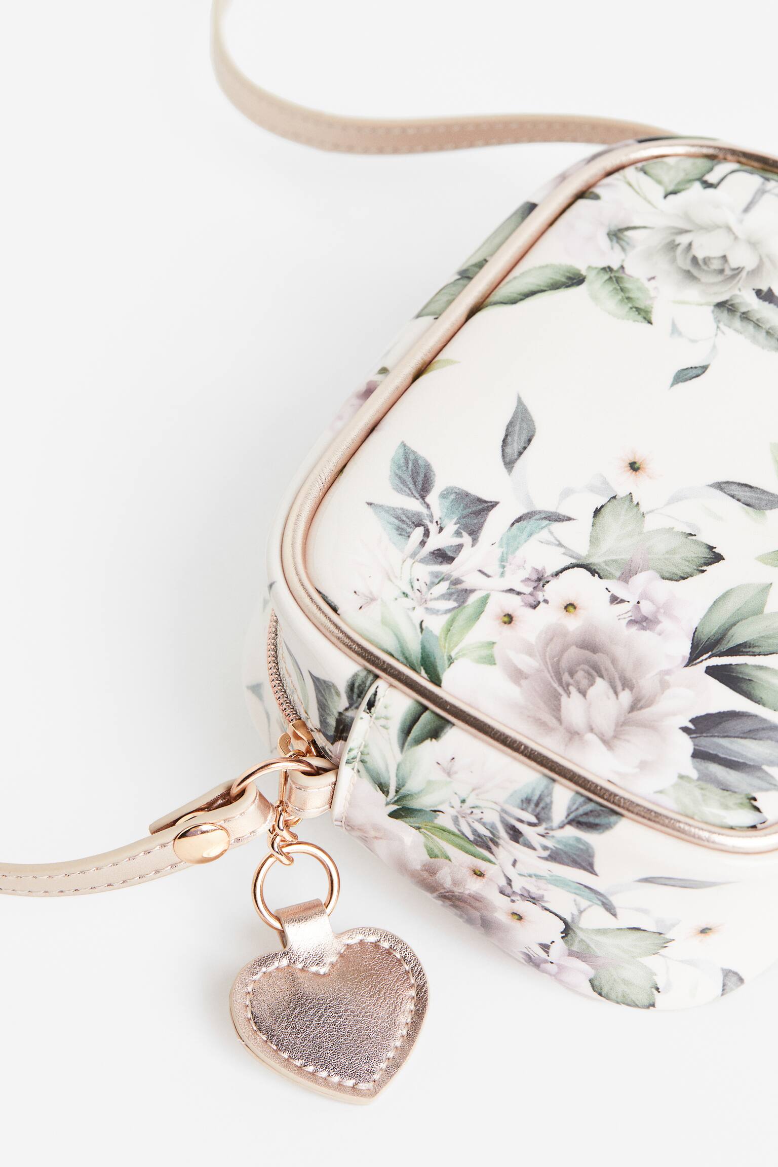 Shoulder Bag - Light beige/Floral - 4