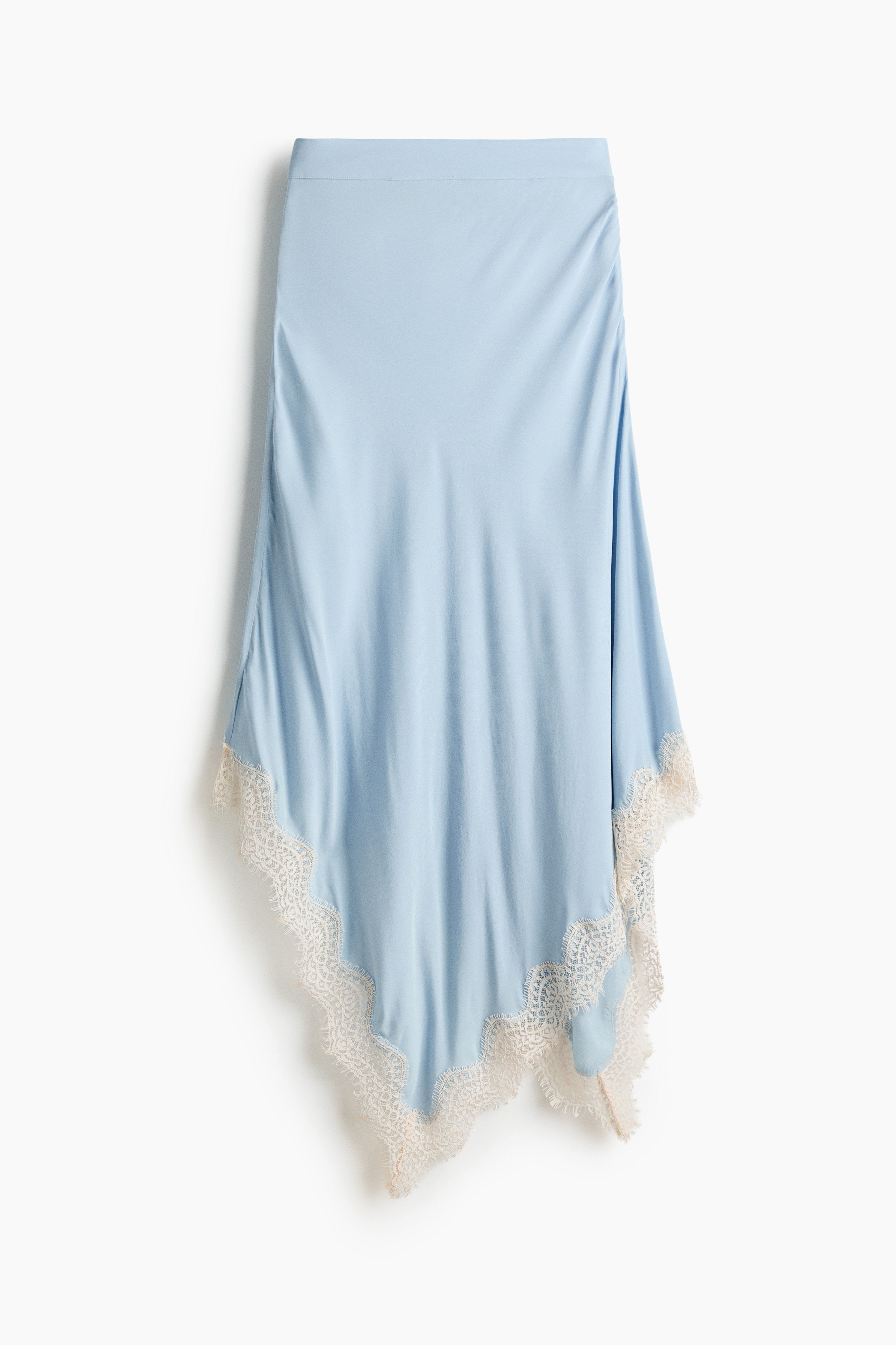 Asymmetric viscose skirt - Light blue