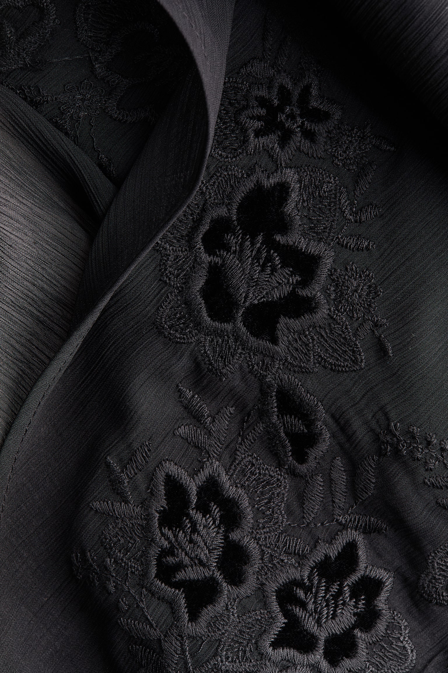 Женская юбка H&M Embroidered Chiffon, цвет: Чёрный — фото 5