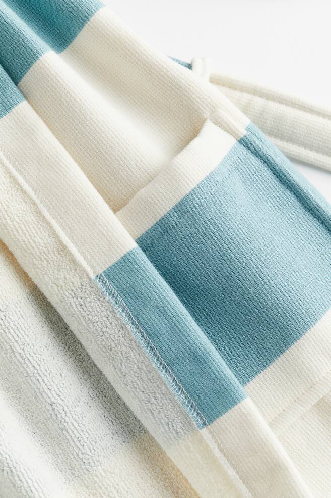 Striped terry dressing gown - Light turquoise/Striped/Yellow/Striped/Light grey/Striped - 2