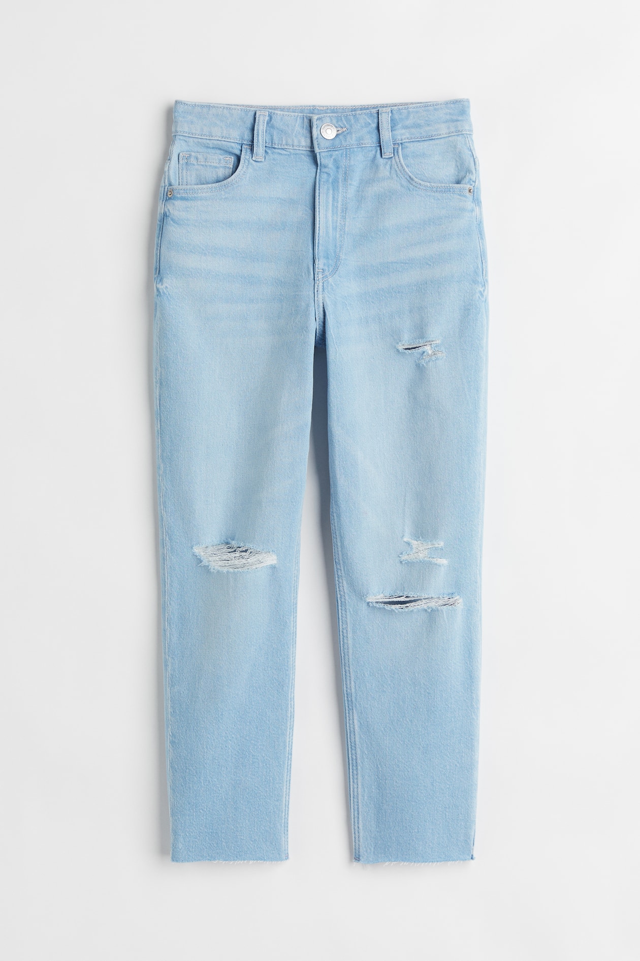 Relaxed Fit High Ankle Jeans - High waist - Ankle-length - Light denim ...