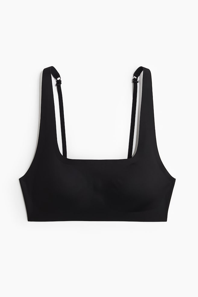 Padded soft microfibre bra - Black/Dark brown/Pale beige - 1
