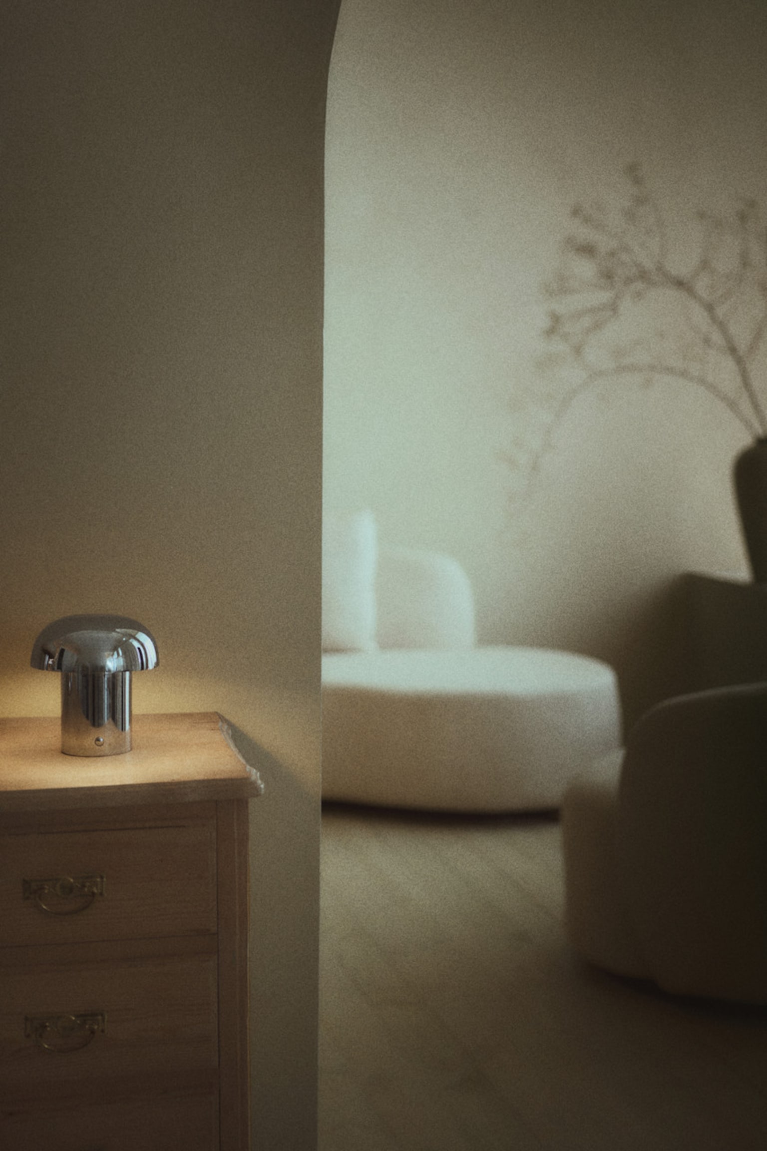 Lampe de table rechargeable - Argenté/Bleu ancien/Beige clair - 1