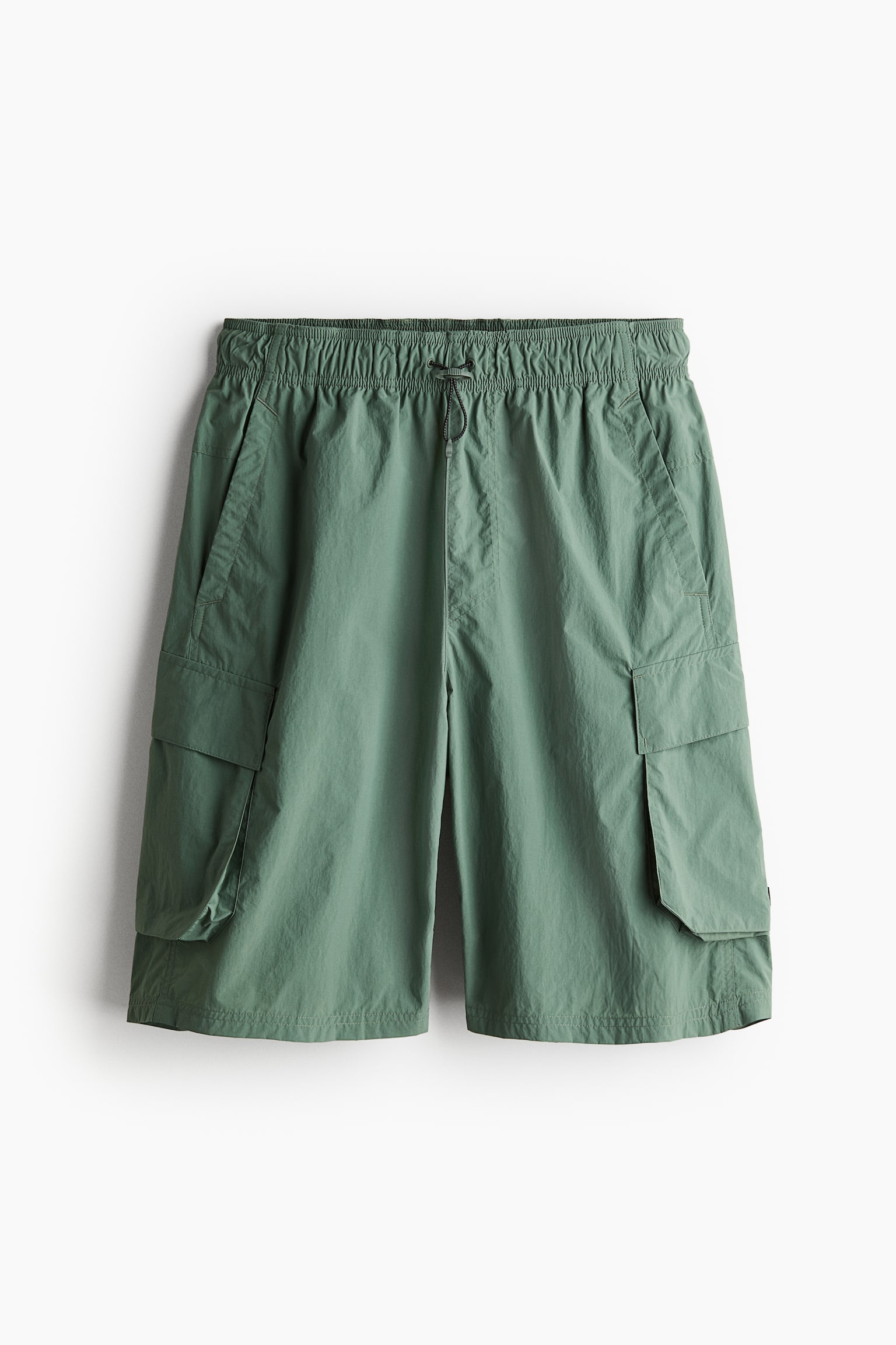 Long cargo sports shorts - Green/Black - 2