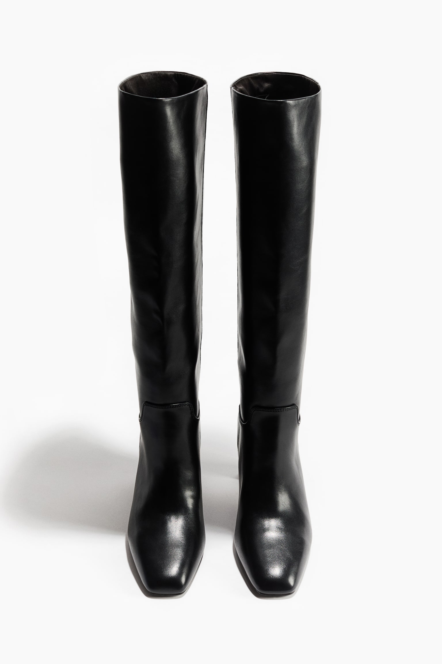 Knee-high boots - Black/Dark beige/Dark khaki green - 5
