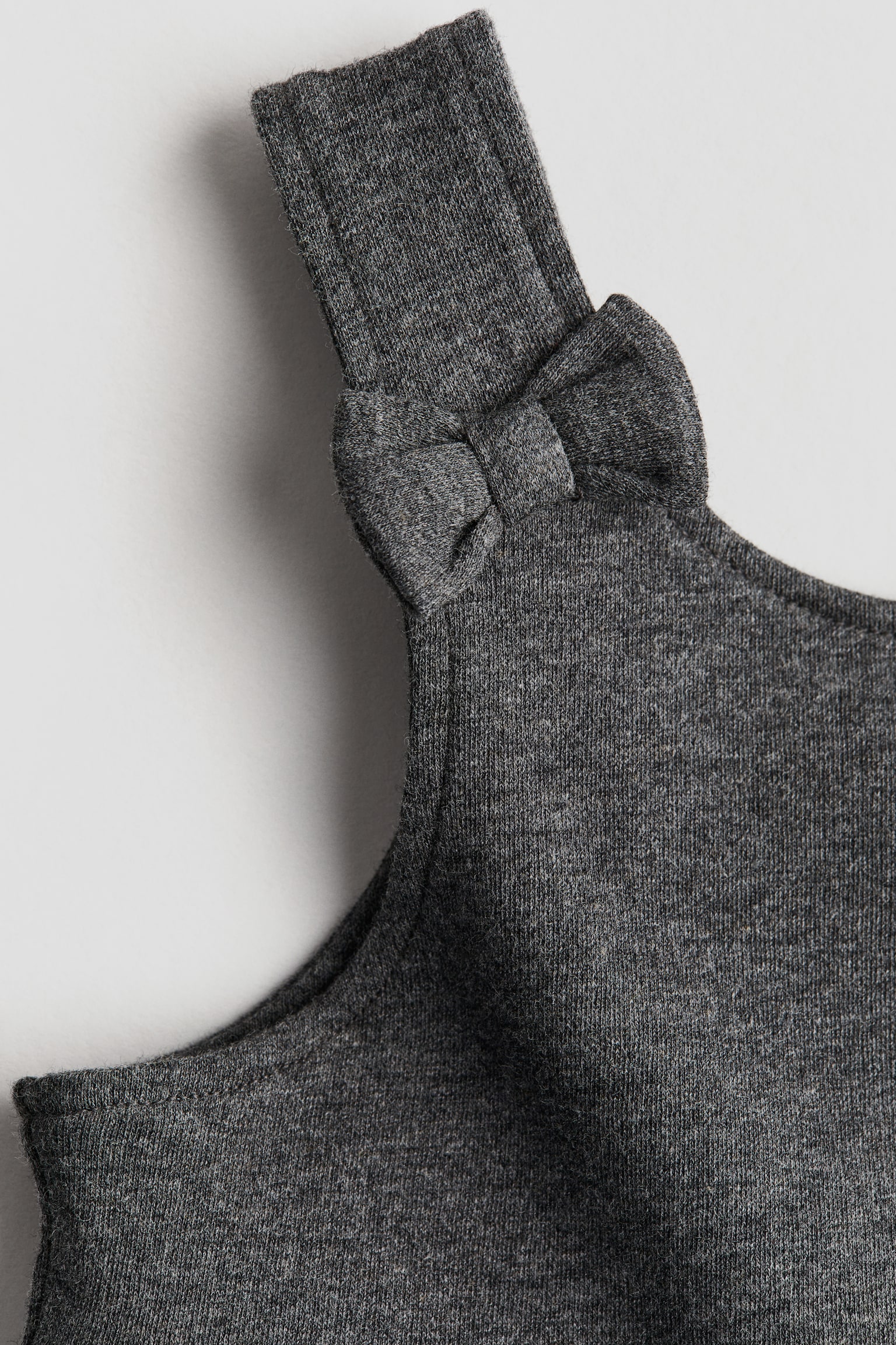 Bow-detail jersey school dress - Dark grey - 3