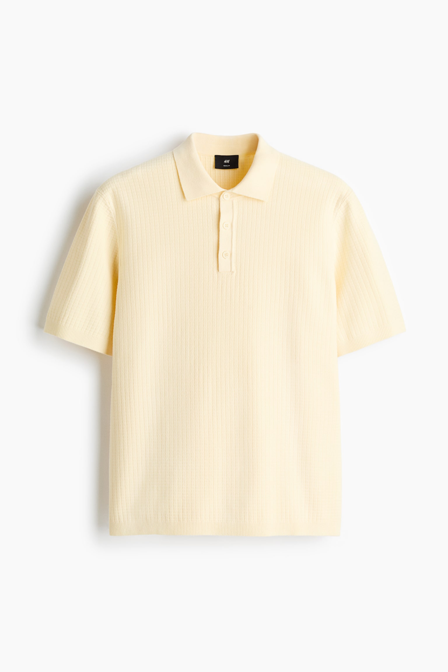 Regular Fit Textured-knit polo shirt - Light yellow/White/Navy blue/Grey/Navy blue - 2