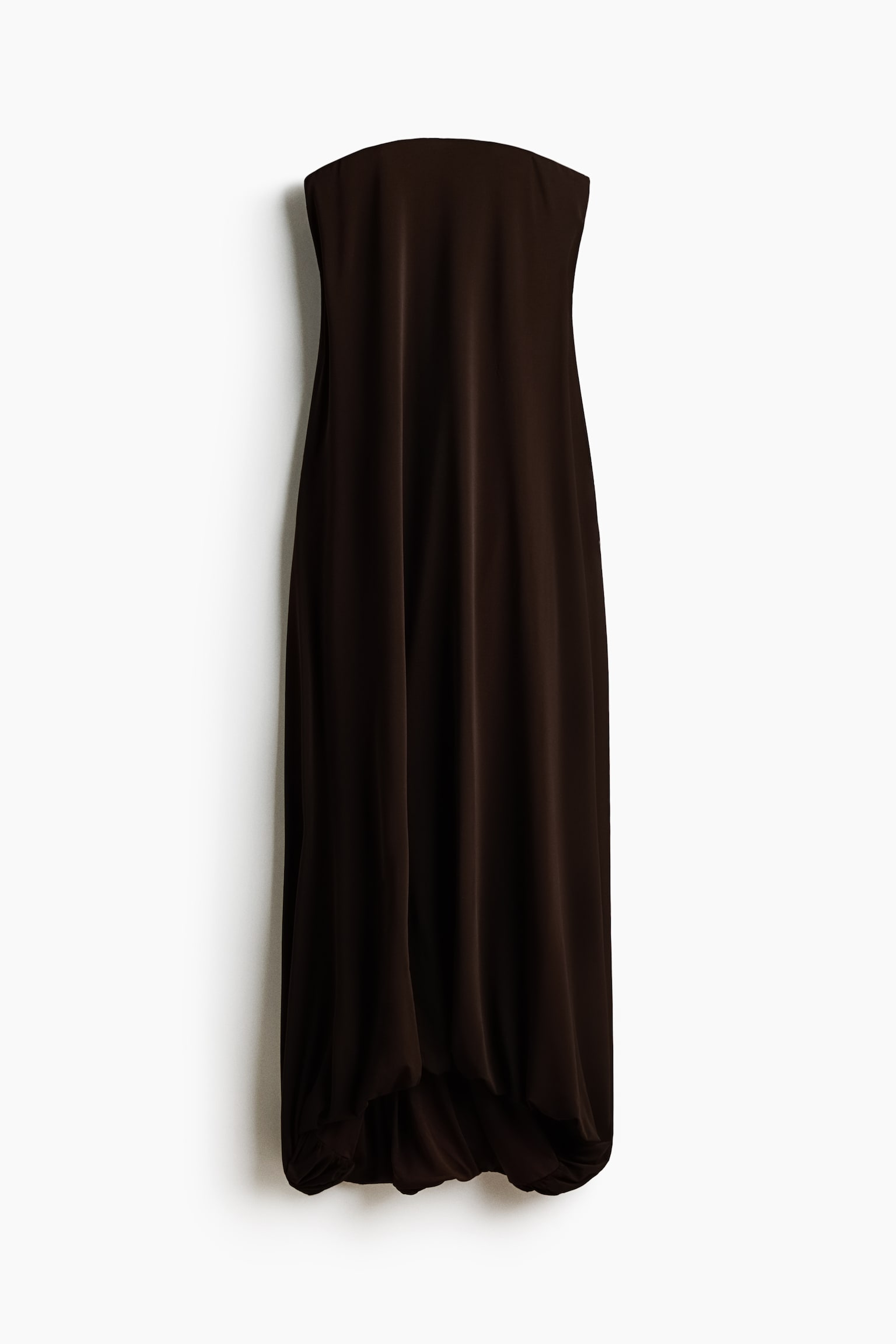 Cowl-back bandeau dress - Dark brown - 1