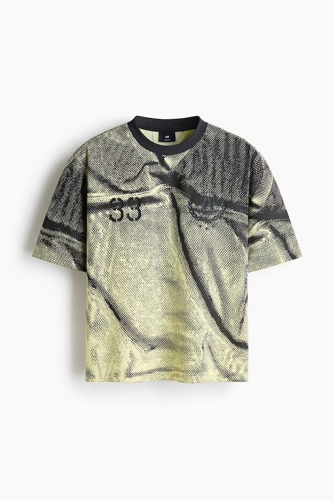 Pudełkowy T-shirt w nadruki Oversized Fit - Jasnozielony/33 - 1
