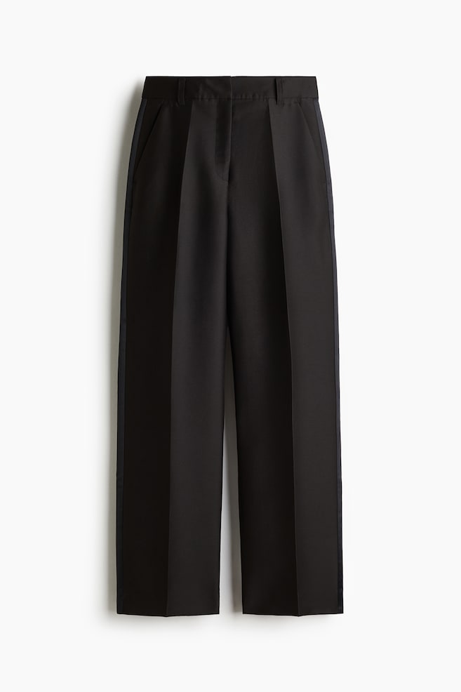 Crease-leg tuxedo trousers - Black - 1