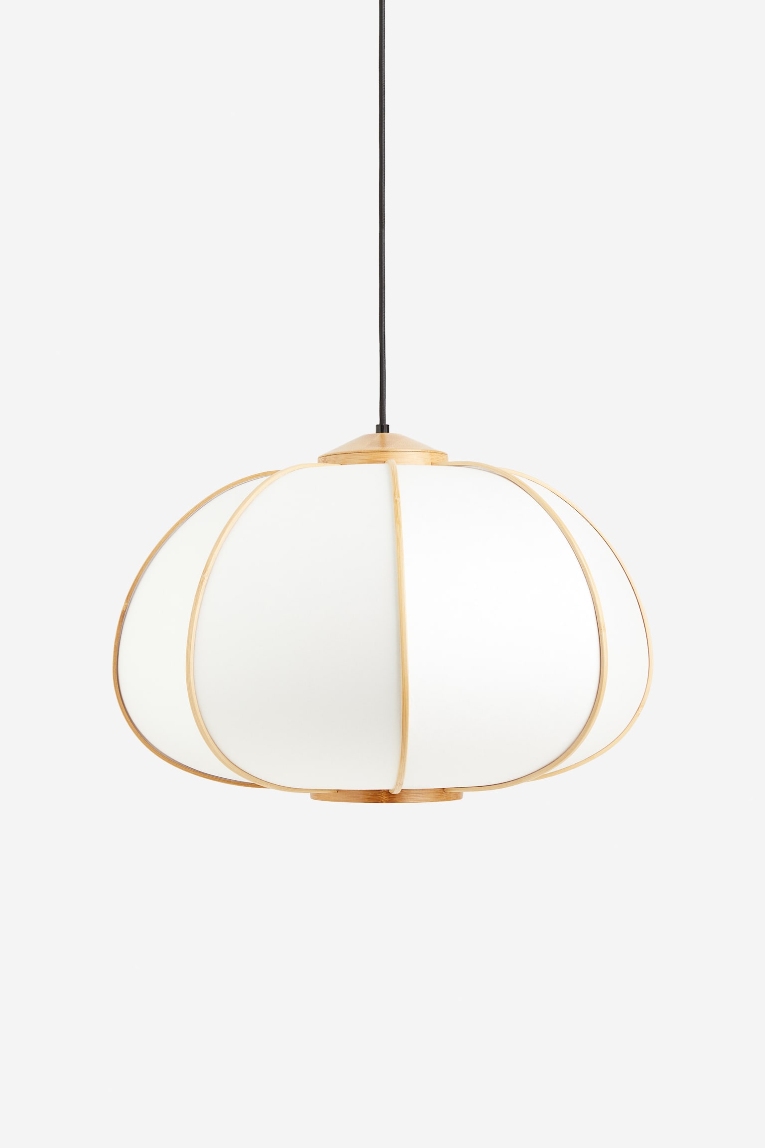 Bamboo pendant light - White/Bamboo/White/Black - 1