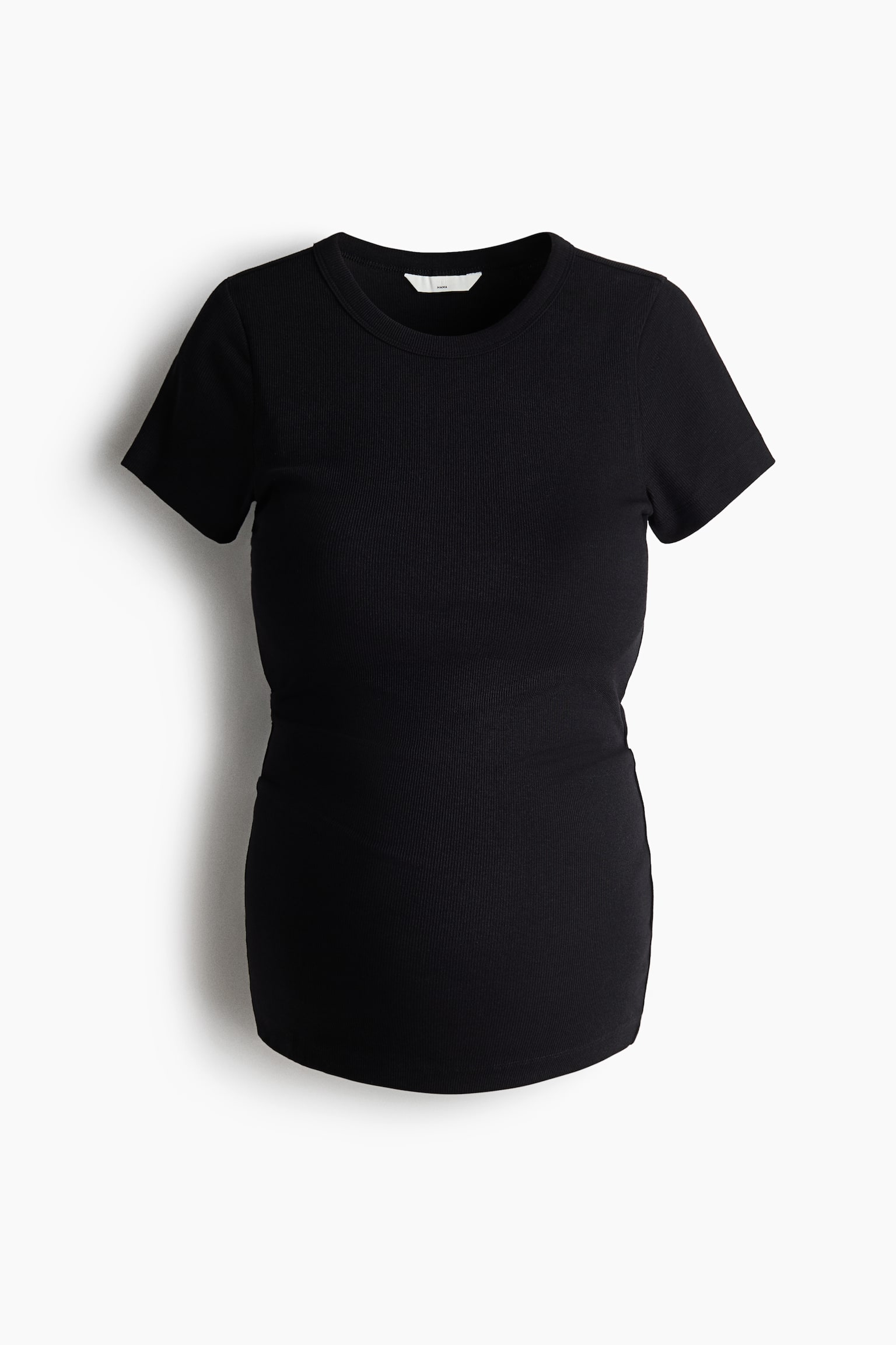 Женские футболки H&M Mama 2-Pack Ribbed T-Shirts, цвет: Чёрный / Кремовый — фото 7