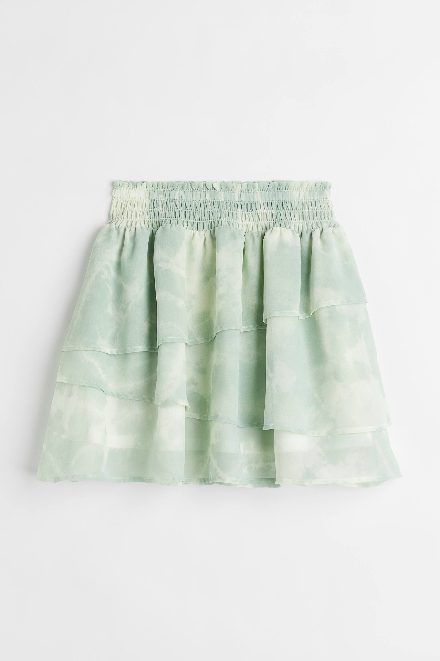 Tiered skirt - Light green/Tie-dye/Mint green/Light pink/Patterned - 1