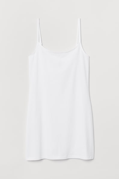 Long strappy top - Sleeveless - Regular length - White - Ladies | H&M GB