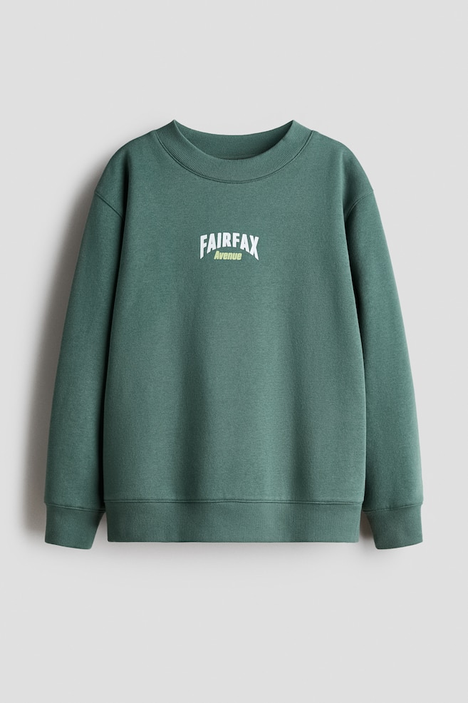 Sweatshirt with Printed Motif - Green/Fairfax/Cream/Original/Bright blue/Good Days - 1