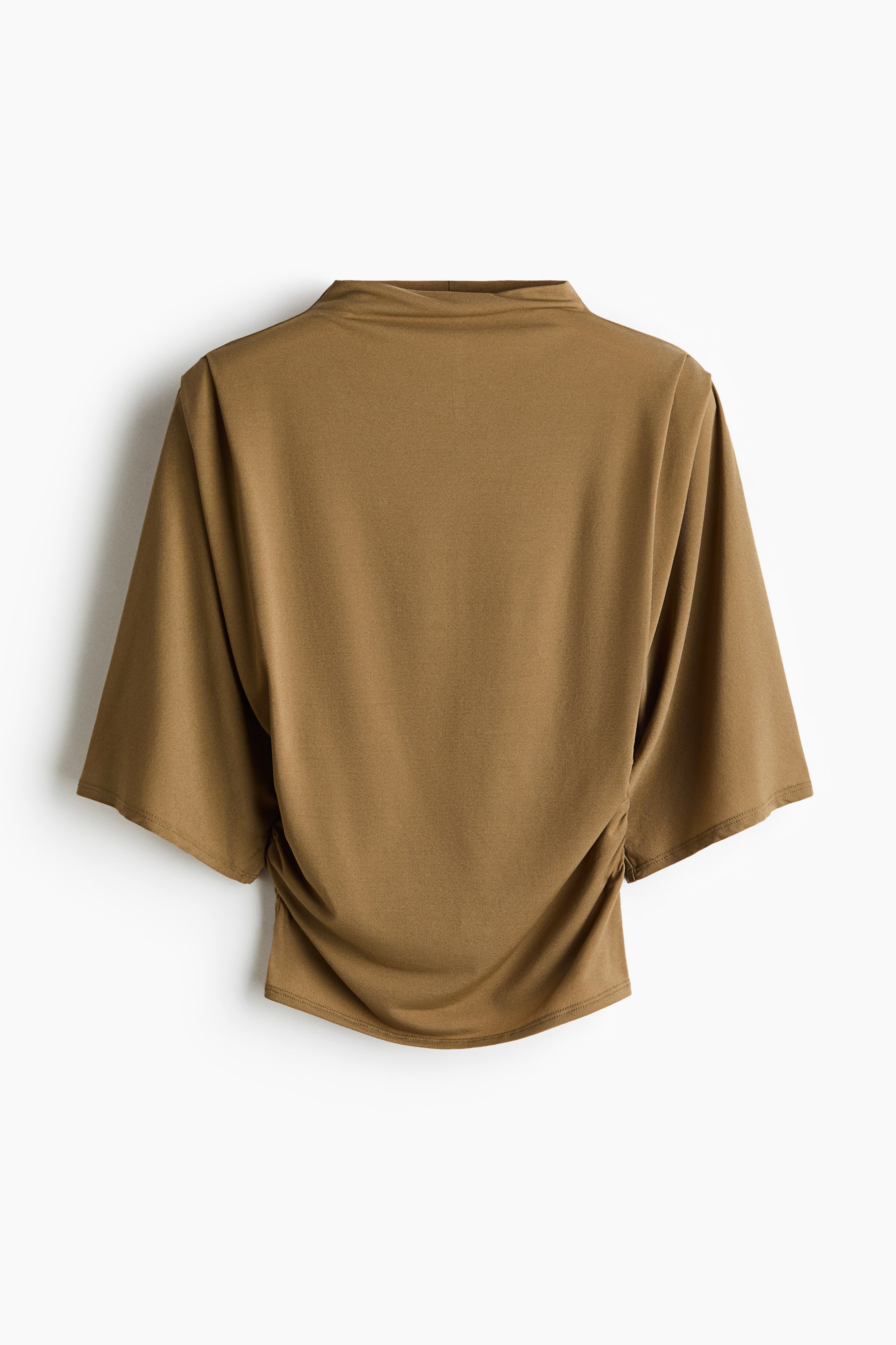 View larger image: Draped jersey top - Olive green - Ladies | H&M IN 1