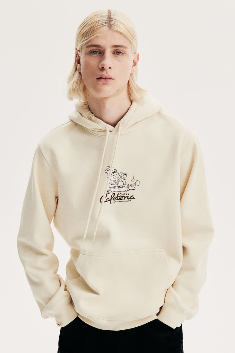Sudadera H&m Sudadera Blanca Con Rosas Hombre Sudadera