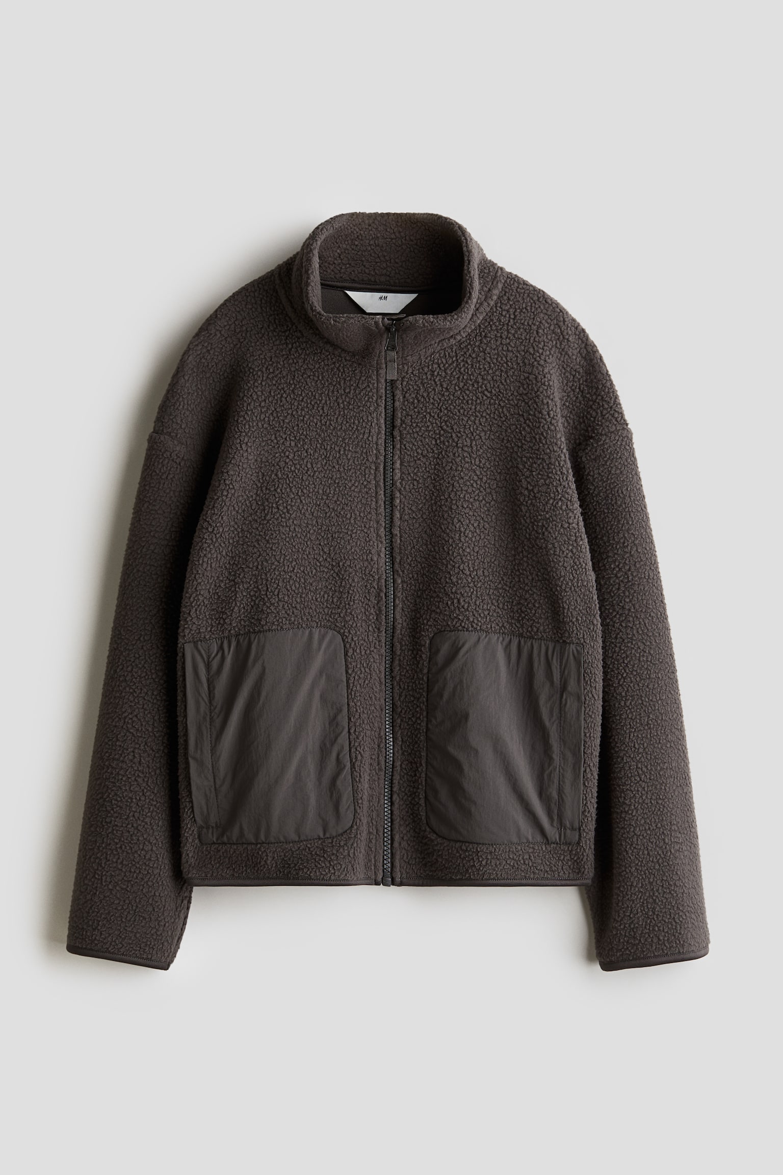 Teddy jacket - Dark grey/Light beige - 1