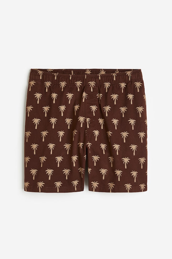 Shorts in cotone Relaxed Fit - Marrone/palme/Bianco/Beige/marrone quadri/Nero - 2